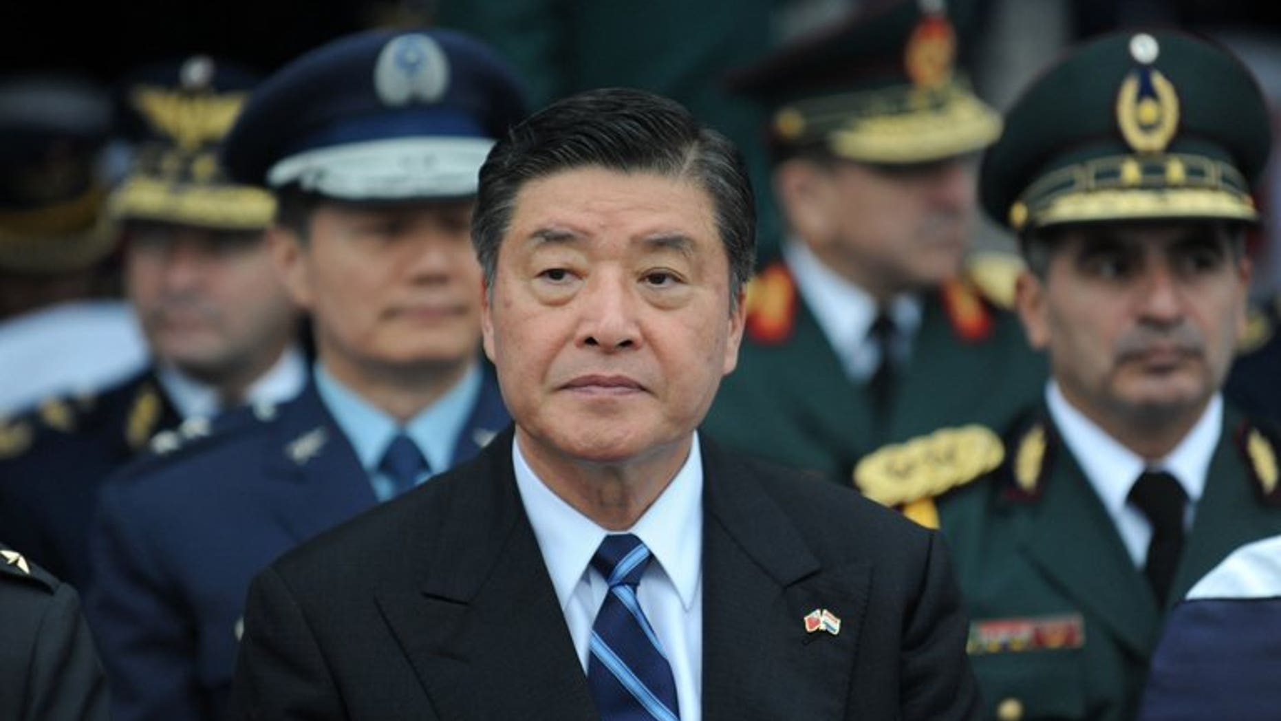 This file photo shows Taiwan's Defence Minister Kao Hua-chu during his recent visit to Paraguay, on July 9, 2013. Kao has resigned, Premier Jiang Yi-huah said on Monday, after the death of a corporal who was allegedly abused by the military in a case that sparked outrage across the island.