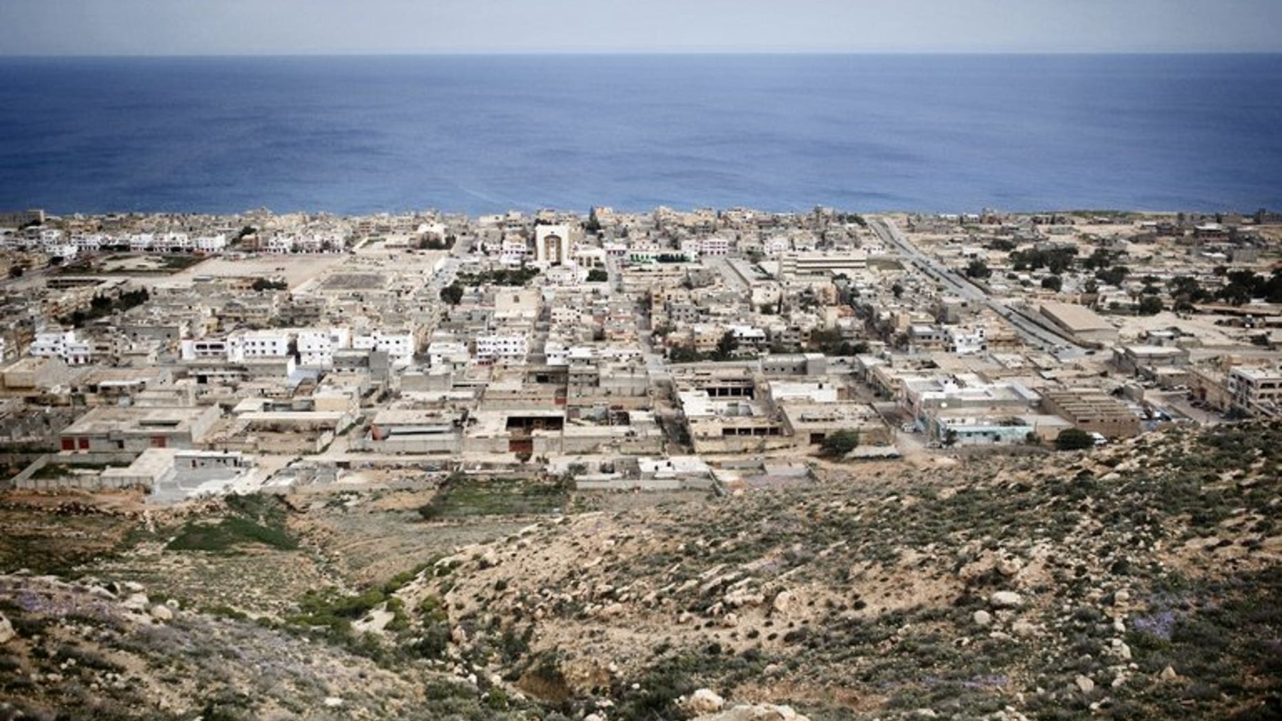 The eastern Libyan town of Derna on March 15, 2011. A Libyan army officer was shot dead in Derna, while another was seriously wounded in a second attack in Benghazi, a security official said Thursday.