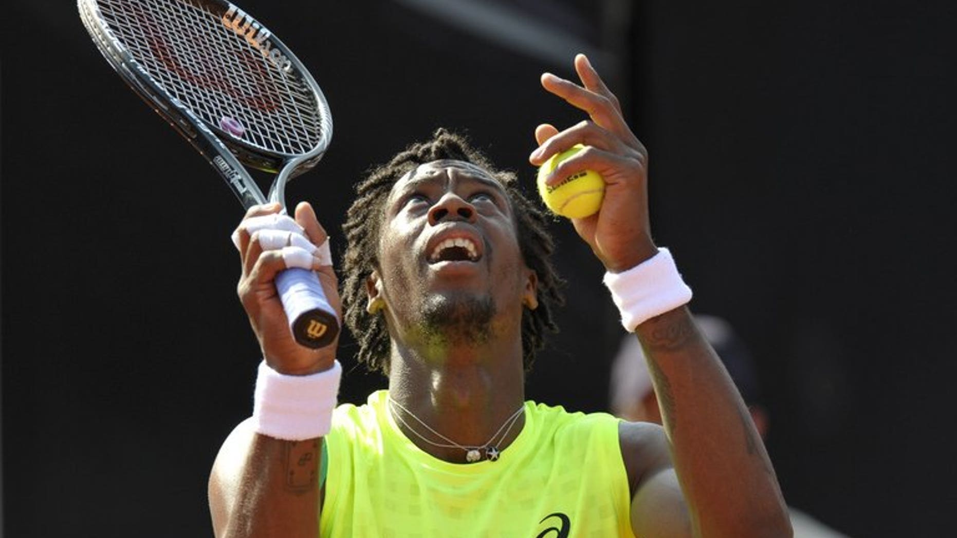 France's Gael Monfils, pictured during a match in Stuttgart, southwestern Germany, on July 12, 2013. Monfils, ranked 49th in the world, withdrew from next week's ATP event in Montreal after suffering an ankle injury in practice.