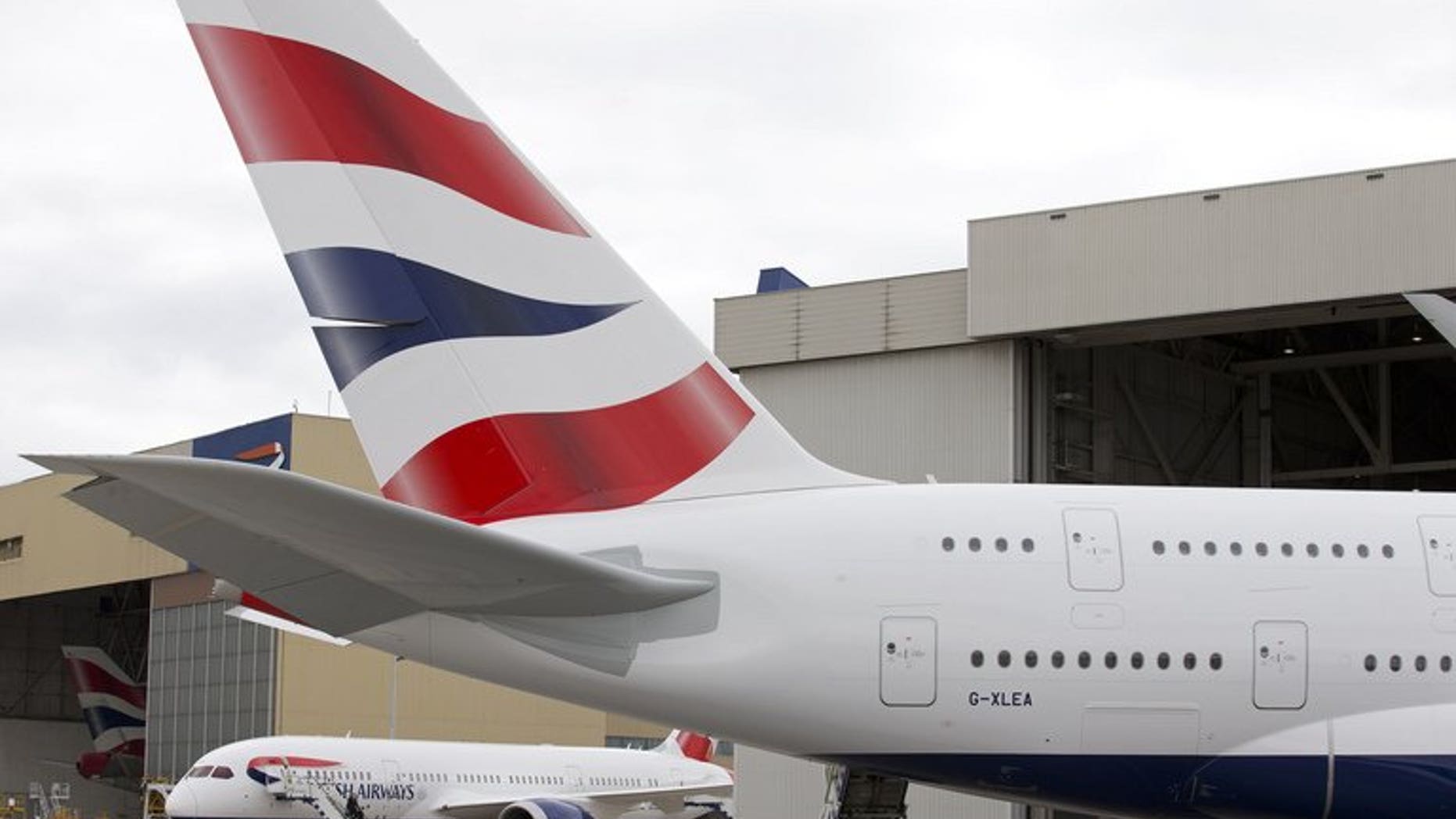 The tail of a British Airways Airbus A380 at Heathrow Airport in London on July 4. International Airlines Group, parent of British Airways, announced on Friday a return to profit in the second quarter despite the heavy financial burden of restructuring its struggling Spanish unit Iberia.