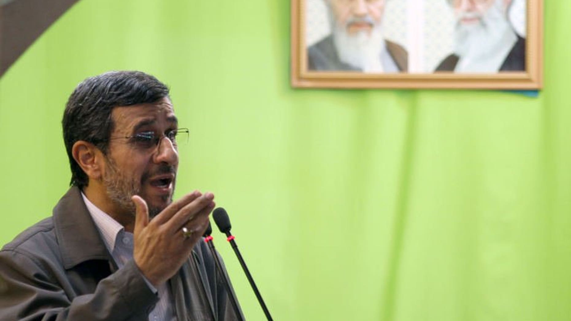 Iranian President Mahmoud Ahmadinejad delivers a sermon at Tehran University, on August 2, 2013. Ahmadinejad has warned arch-foe Israel in one of his last public speeches that a regional storm was brewing that would "uproot" the Jewish state.