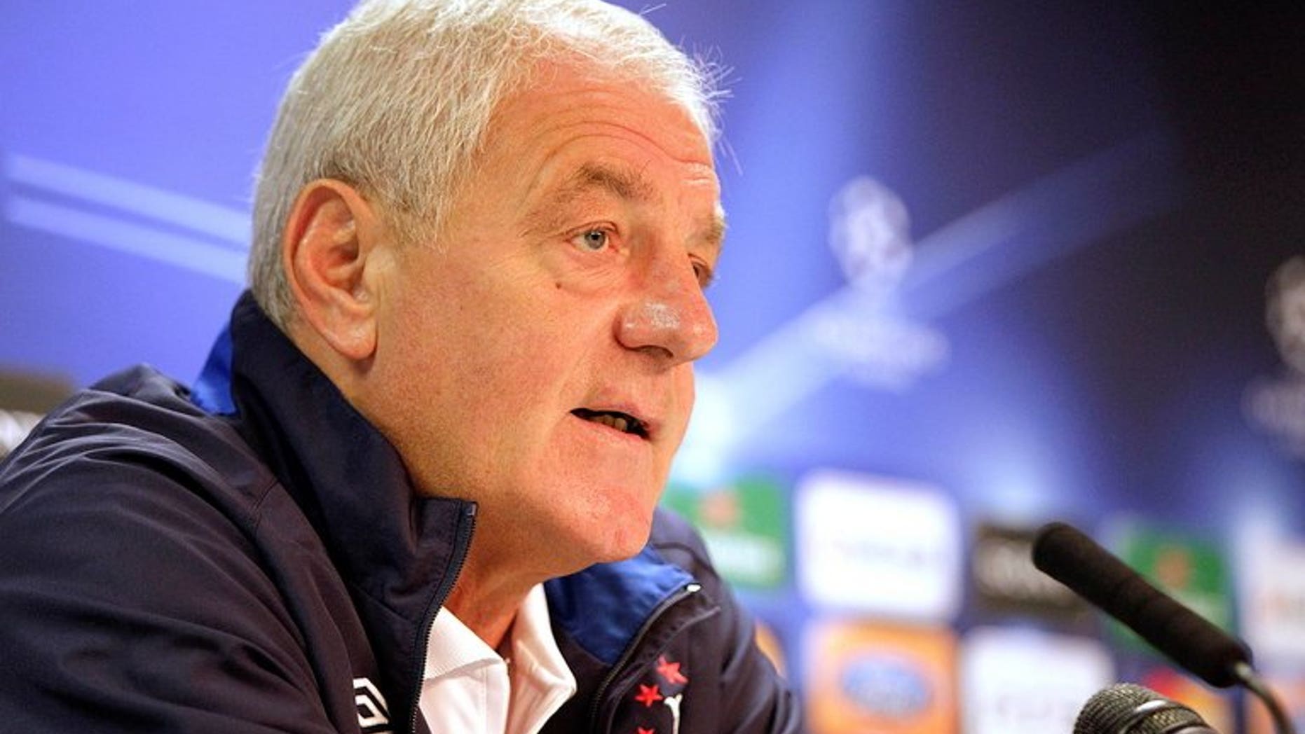 Walter Smith speaks during a press conference at Ibrox Stadium, Glasgow, Scotland, on September 28, 2010. Smith resigned on Monday as chairman of fallen Scottish giants Rangers in the midst of a power struggle at Ibrox.