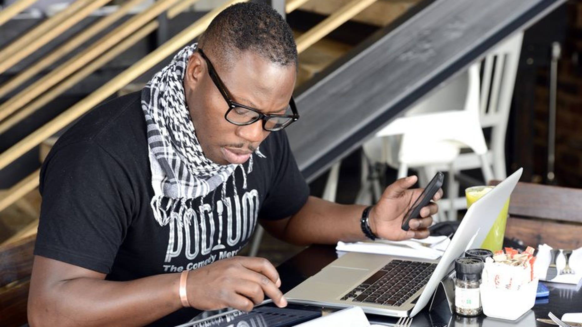 A man uses a tablet on November 14, 2012 in Johannesburg. African telecoms giant MTN posted an 11 percent rise in profits in the first half of 2013 boosted by an increase in subscribers to 201.5 million, the company said Wednesday.