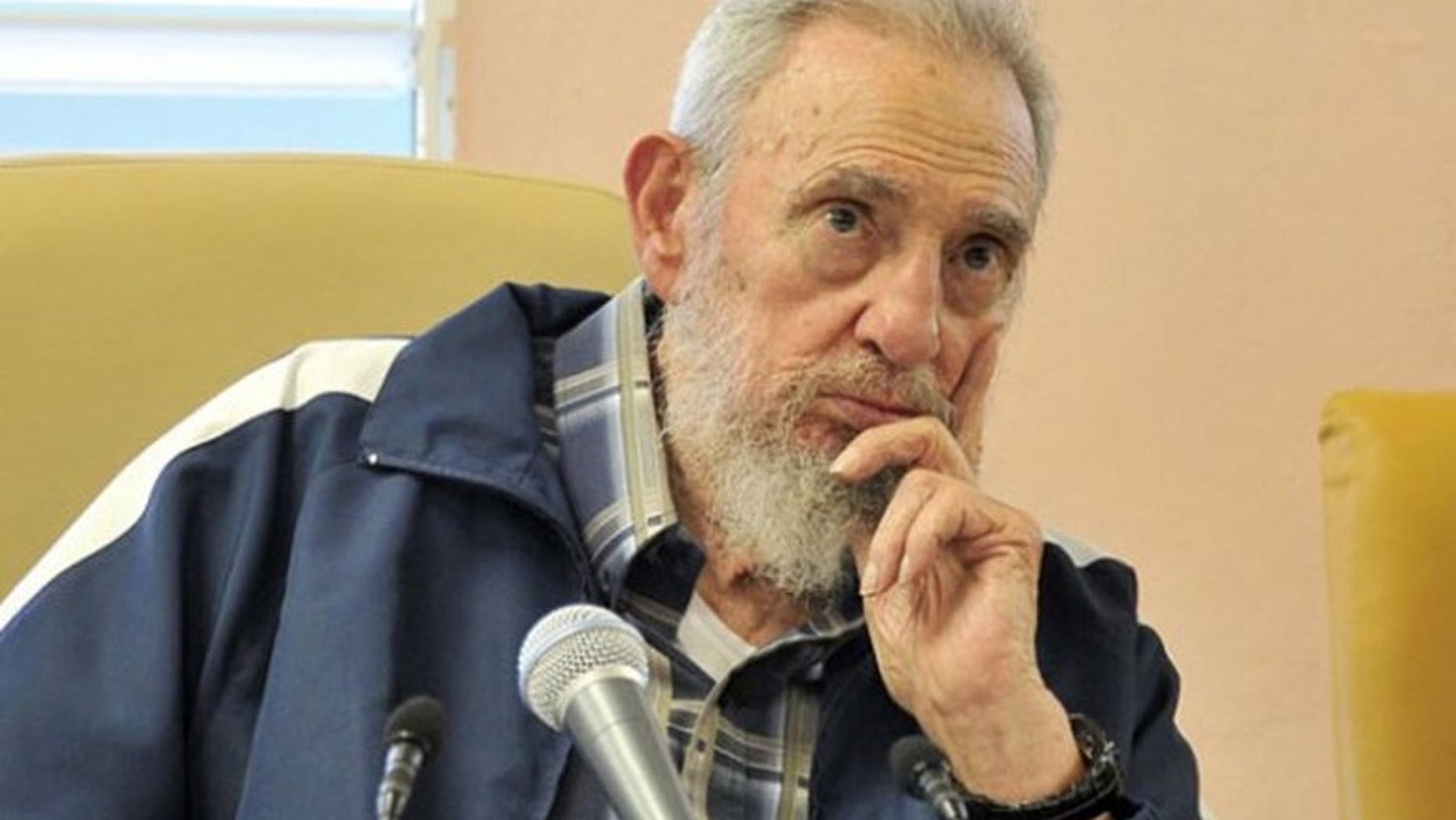 A picture published on the Cuban website www.cubadebate.cu shows former president Fidel Castro attending the inauguration of a school in Havana, on April 9, 2013. Castro has credited North Korea with supplying Cuba with free weapons in the 1980s after the Soviet Union said it could no longer defend the island against a US invasion.