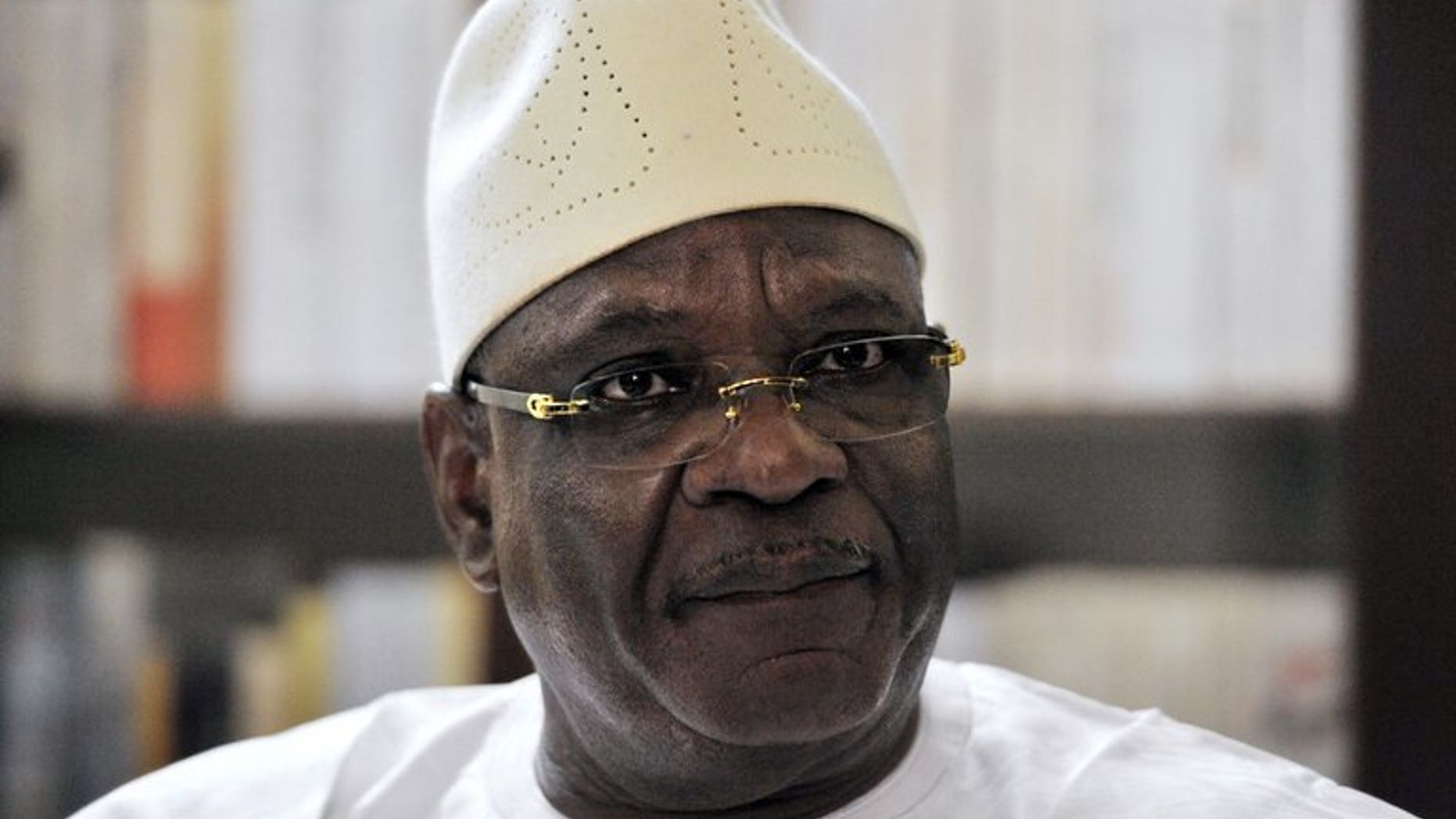 Ibrahim Boubacar Keita speaks in an interview in Bamako on August 9. Mali announced Ibrahim Boubacar Keita as its new leader on Thursday when the government confirmed the ex-prime minister had won a landslide victory in a presidential poll intended to give a fresh start to the conflict-scarred nation.