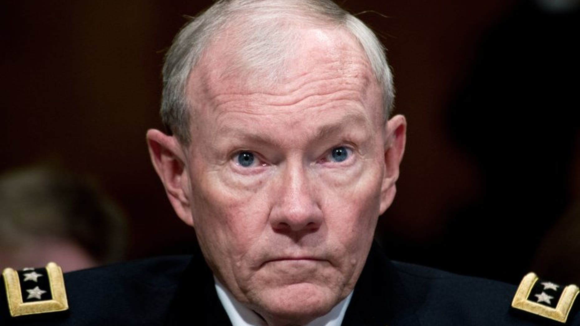 US army chief General Martin Dempsey testifies at a Senate Budget Committee hearing on Capitol Hill in Washington, on June 12, 2013. Dempsey has visited Amman to discuss ways to help the Jordanian military tackle fallout from the Syrian conflict.