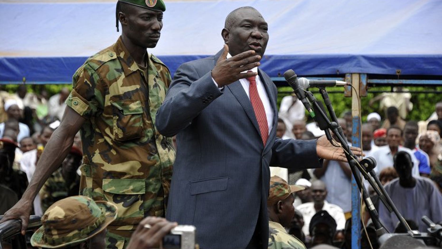 Michel Djotodia speaks on Republic Plaza in Bangui on March 30. Djotodia, who was sworn in Sunday as the Central African Republic's sixth president, is a reserved but determined leader, a Soviet-trained civil servant before joining the rebel camp.