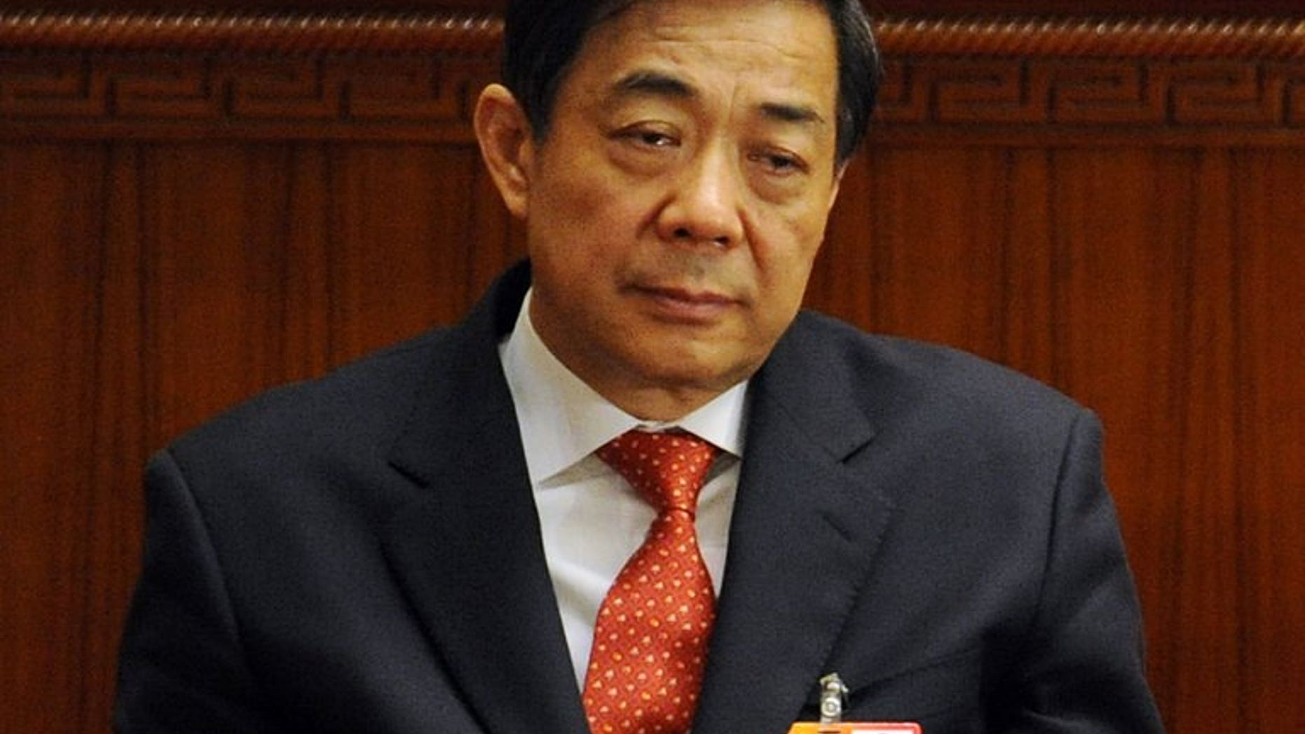 Former Chongqing Party Secretary Bo Xilai during the closing ceremony of the National People's Congress on March 14, 2012. His son Bo Guagua has broken his months-long silence ahead of his father's trial.