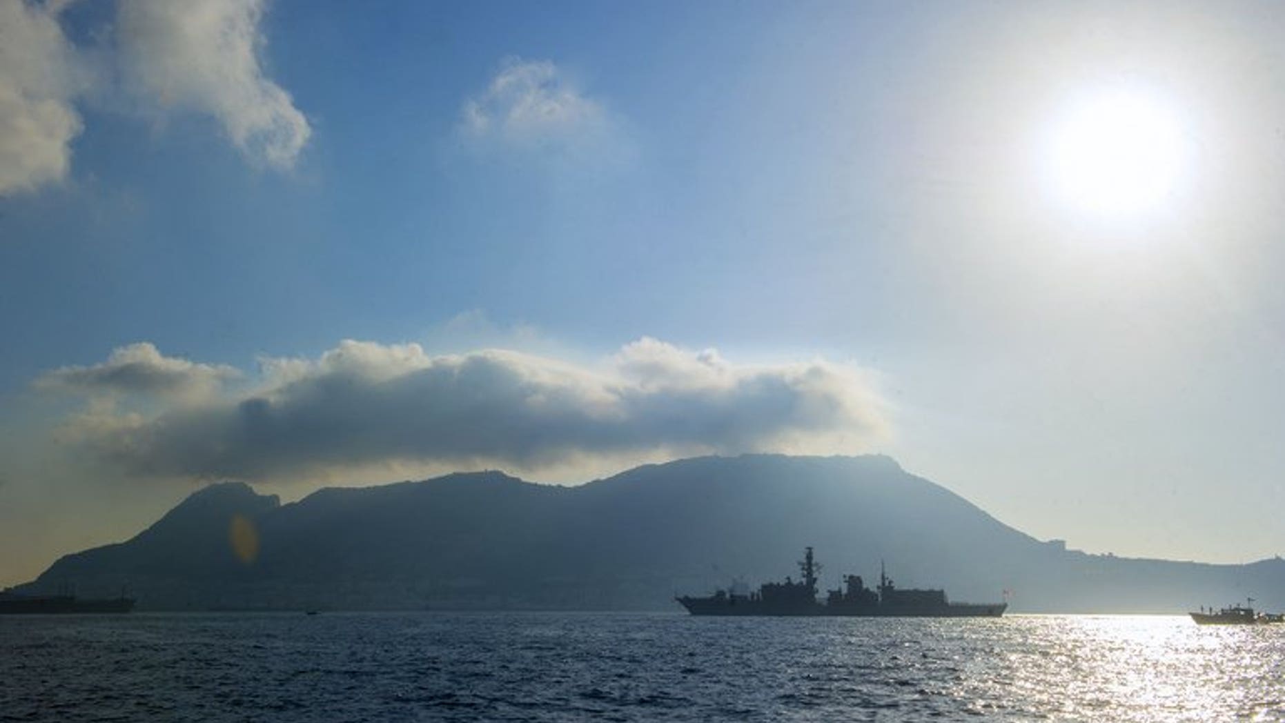 A picture taken on August 19, 2013 shows British frigate HMS Westminster arriving in Gibraltar. Spain has told Britain it must remove 70 concrete blocks dropped into the waters off Gibraltar before Madrid will agree to dialogue in a heated dispute over the British outpost.