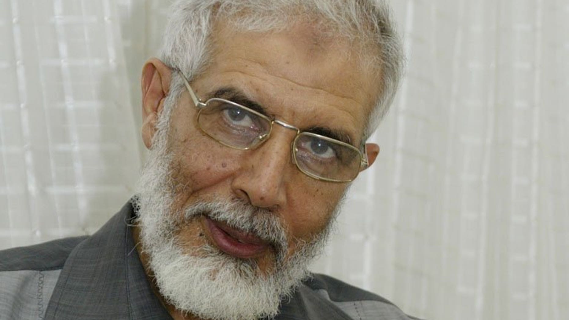 A picture dated August 29, 2005 shows senior member of Egypt's Muslim Brotherhood Mahmoud Ezzat giving an interview to AFP in Cairo. The Muslim Brotherhood has named Ezzat as interim leader to head the group after its supreme guide was arrested Tuesday, the website of its political party said.
