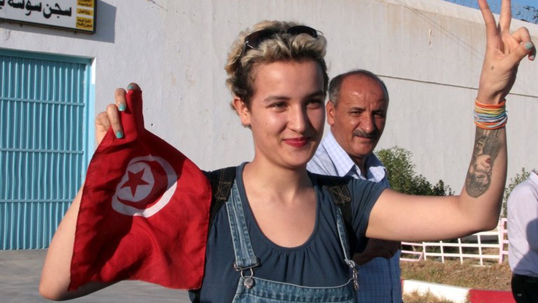 Tunisian activist Amina Sboui is released from jail on August 1, 2013 pending her trial for desecrating a cemetery. The campaigner who was detained for nearly three months, says she has left the radical women's protest group Femen, accusing it of Islamophobia.