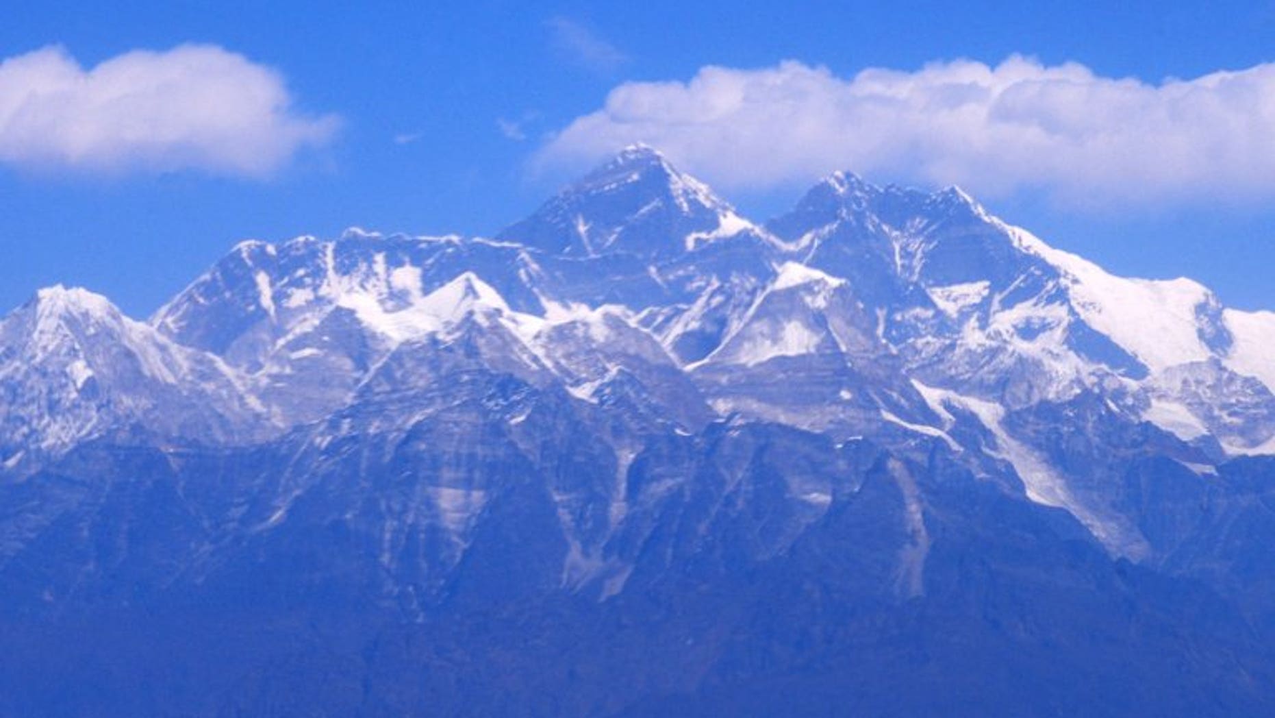 An aerial view of the Mount Everest range on February 6, 2012. Nepal will open five more peaks above 8,000 metres for mountaineers to scale when the autumn climbing season begins, a tourism official said Tuesday, a move largely welcomed by local climbers.