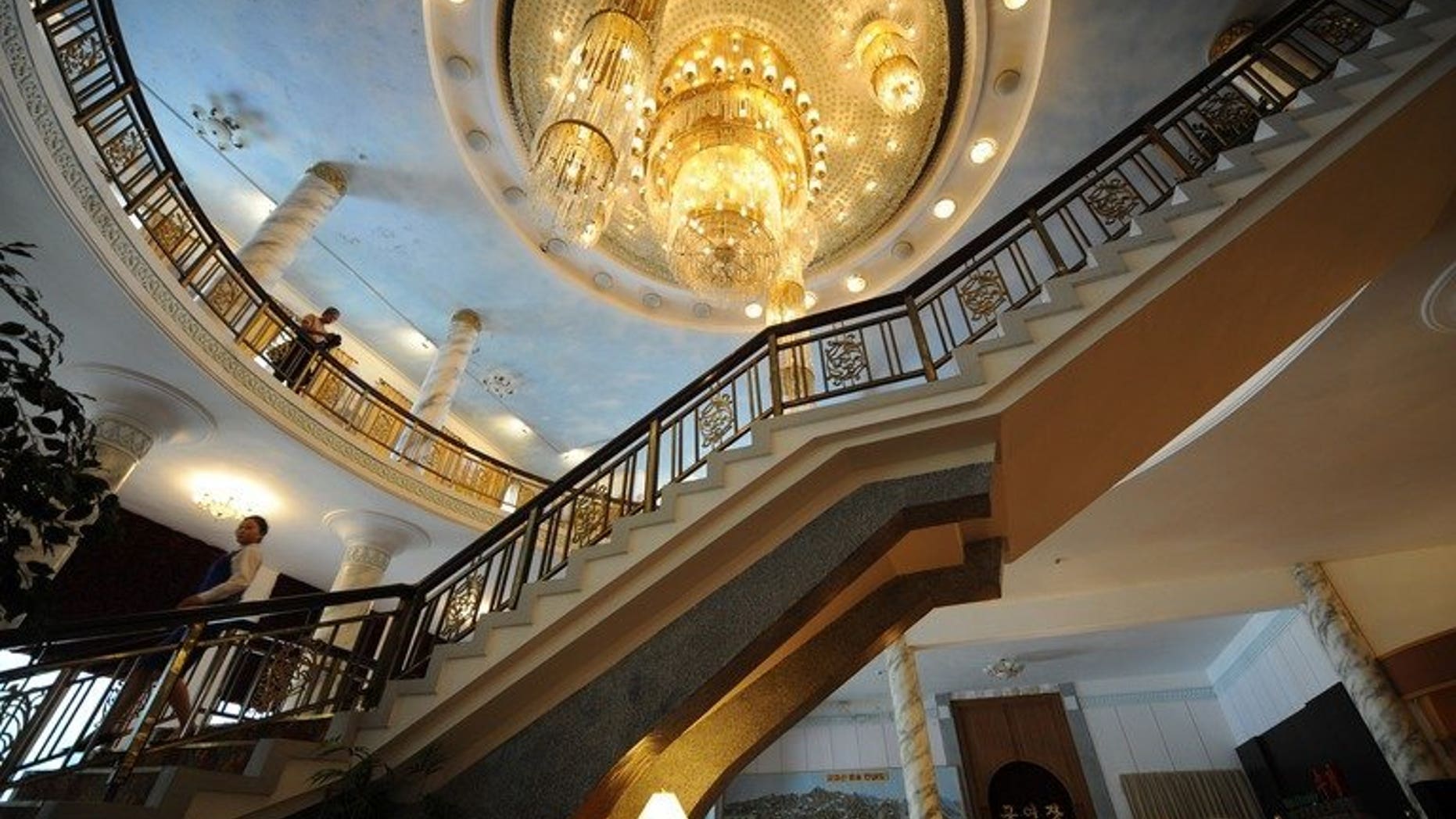 A waitress makes her way down to the main lobby of the Mount Kumgang hotel at the Mount Kumgang International tourist zone, in North Korea on September 1, 2011. South Korea agreed Tuesday to hold talks with North Korea about resuming tours to the scenic resort in the North after a five-year suspension.