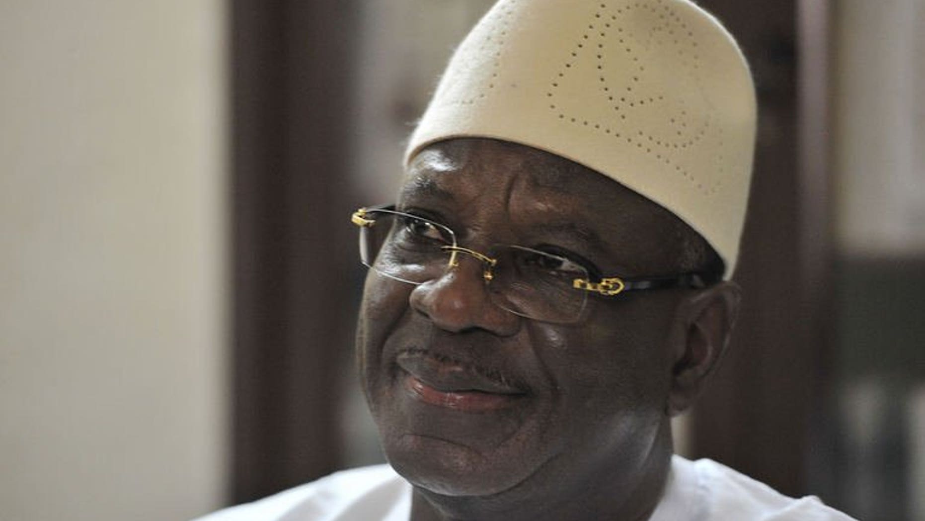 Mali's new leader Ibrahim Boubacar Keita speaks during an interview on August 9, 2013, in Bamako. Keita pledged Wednesday to be a "president of national reconciliation" in his first public statement since his landslide election victory.
