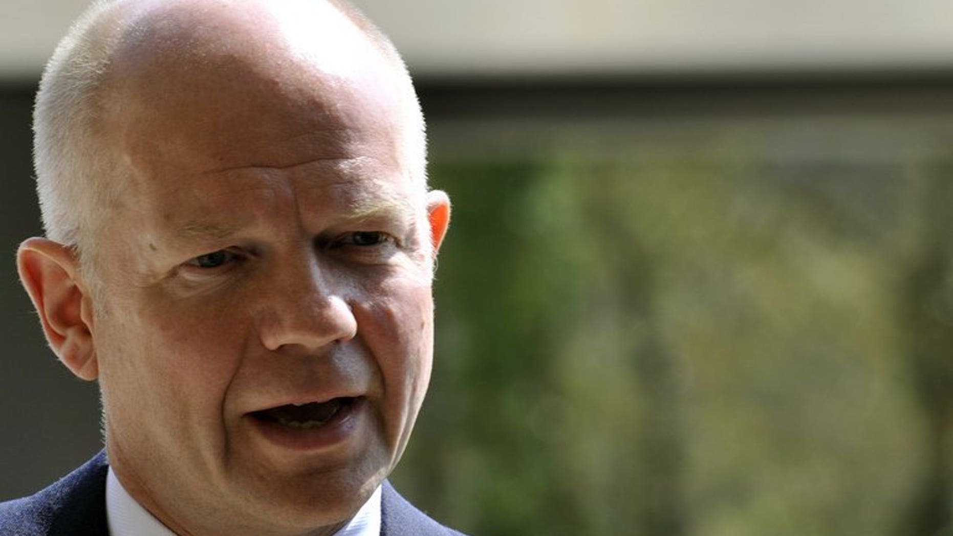 British Foreign Secretary William Hague pictured at a Foreign Affairs Council at the Kirchberg conference centre in Luxembourg on April 22, 2013. Hague said the result of the Zimbabwe election was not credible without an independent investigation of alleged vote-rigging, as Robert Mugabe prepared to be be sworn in for another term as president on Thursday.