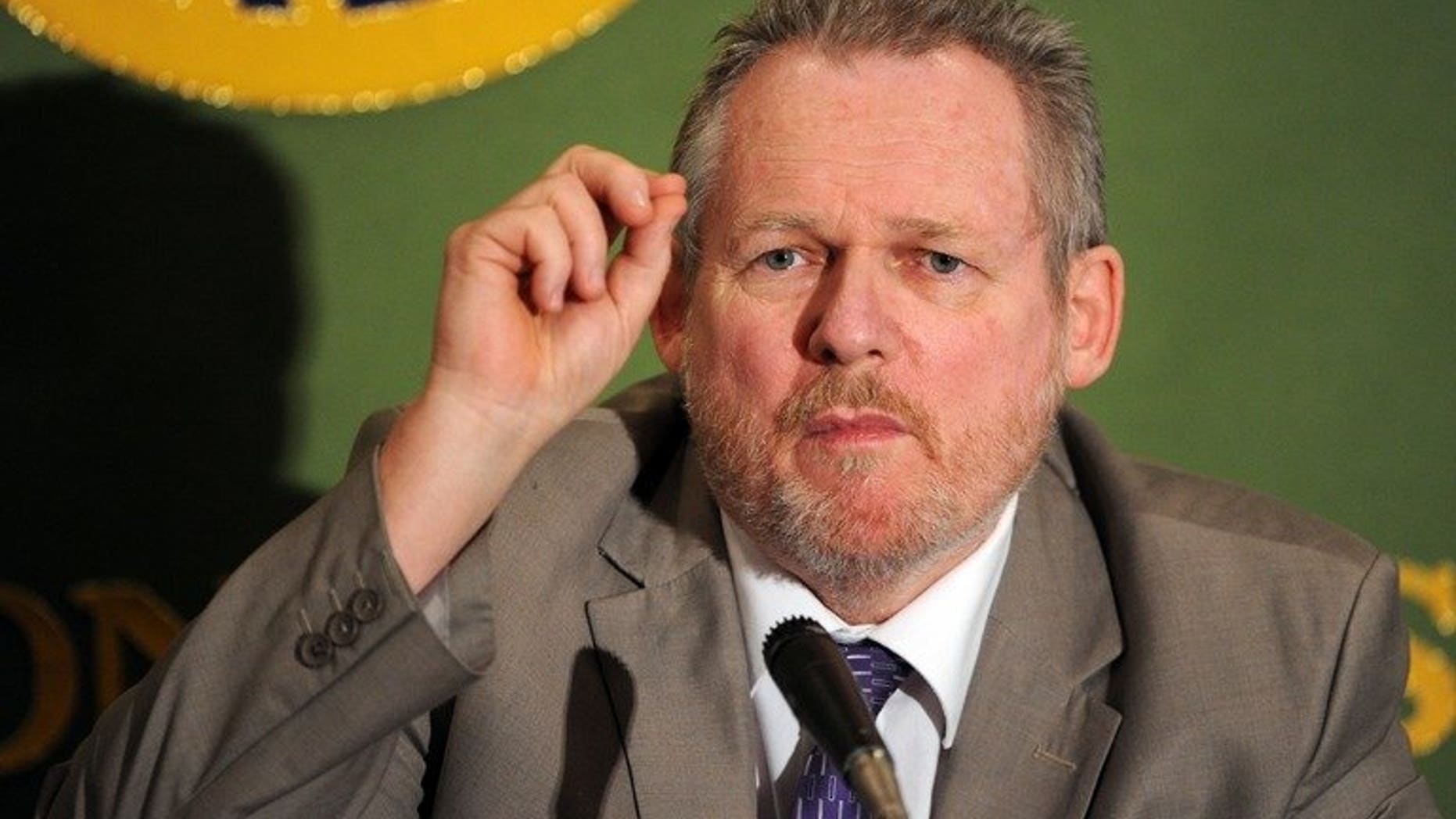 South African Trade Minister Rob Davies answers a question during a press conference in Tokyo on May 29, 2012. South Africa may start exploration for shale gas before elections in April next year, the trade minister said Thursday.