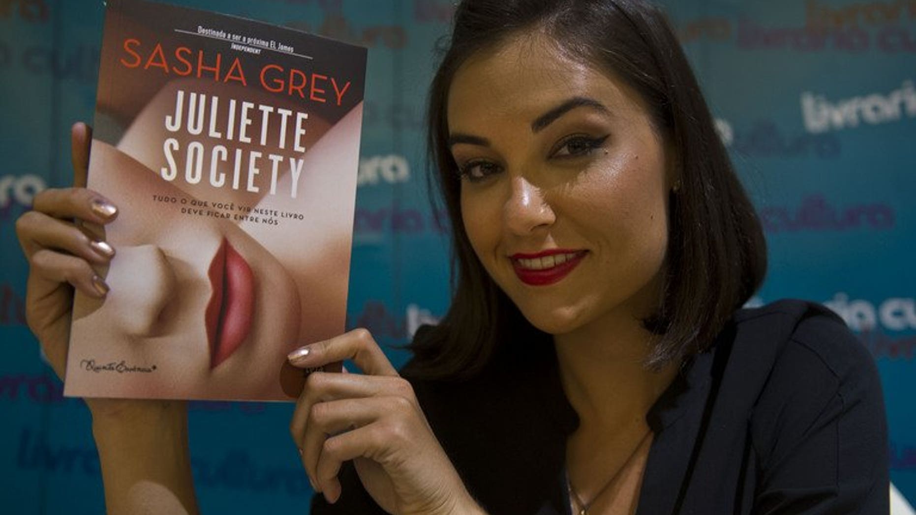 US actress Sasha Grey promotes her first novel "Juliette Society" in Sao Paulo, Brazil on August 21, 2013. The ex-porn star says she aims to forge a new path in literature while promoting women's self-empowerment.