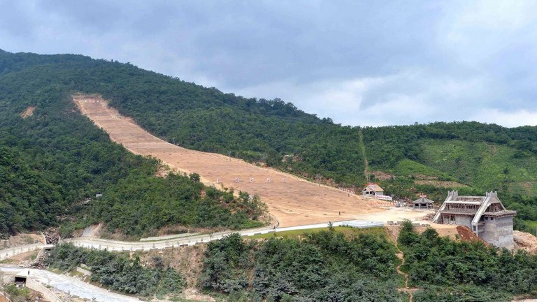 The construction site of the Ski Resort on Masik Pass, North Korea, August 18, 2013. North Korea expressed anger Saturday after Switzerland blocked a deal to supply key equipment for a ski resort which has been under construction as one of leader Kim Jong-Un's pet projects.
