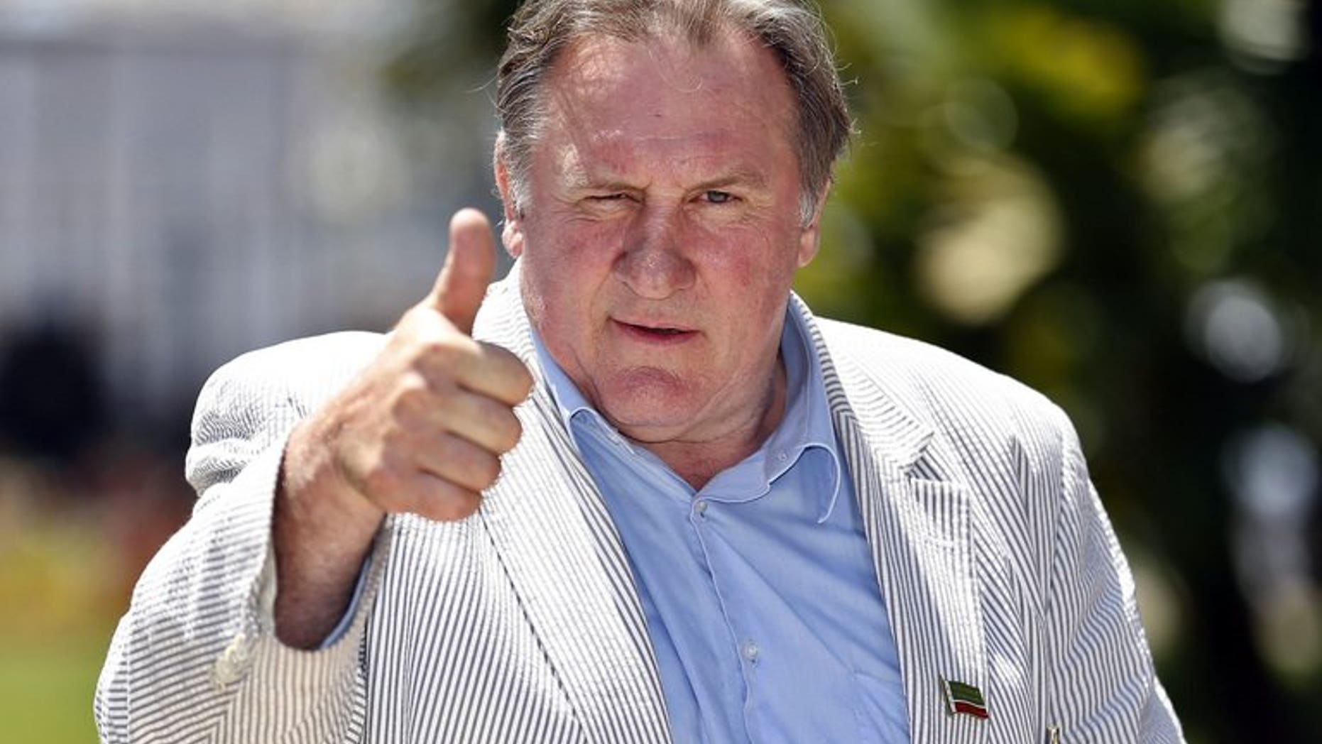 French-Russian actor Gerard Depardieu on June 6, 2013 in Nice. Authorities in the Belgian municipality of Estaimpuis made their most famous resident, Depardieu, an honorary citizen on Saturday ahead of a housewarming barbecue the French actor is due to host.