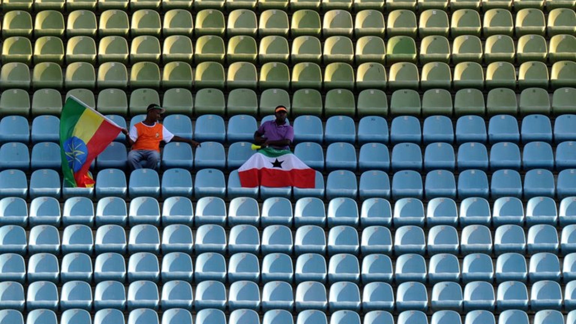 Ethiopia supporters arrive for a match on January 29, 2013 at Royal Bafokeng Stadium. Minnows Ethiopia eliminated South Africa from the World Cup Africa zone qualifying competition Saturday by fighting back to defeat Central African Republic 2-1 in Congo.