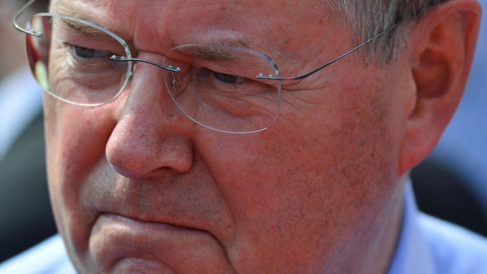 German chancellor candidate Peer Steinbrueck attends a meeting ahead on September 7, 2013 in Erfurt, Germany. He has fallen victim to a blackmail bid urgin him to quit the race.