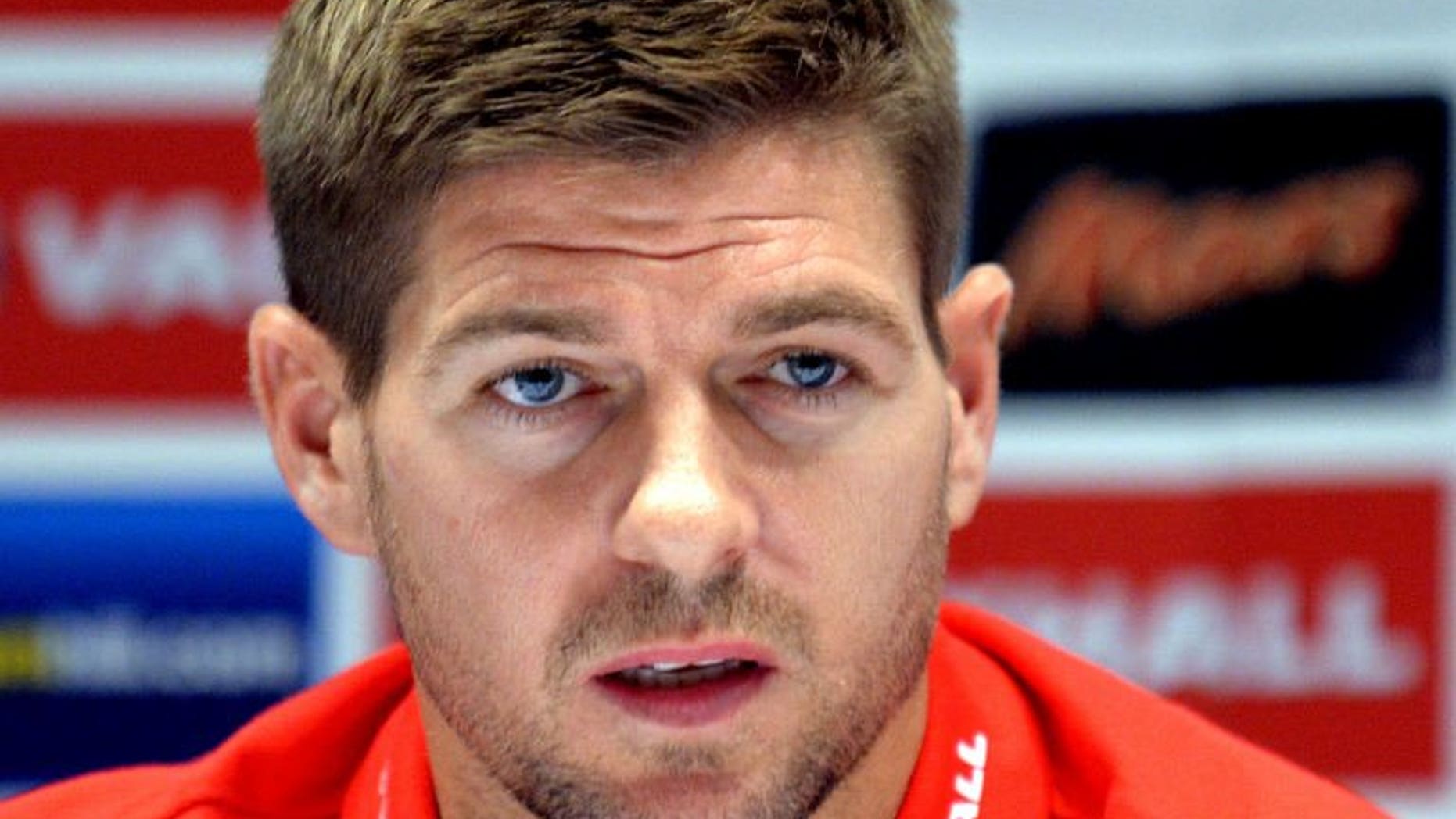 England's national football team captain Steven Gerrard takes part in a press conference in Kiev on September 9, 2013 on the eve of their World cup qualifier against Ukraine.
