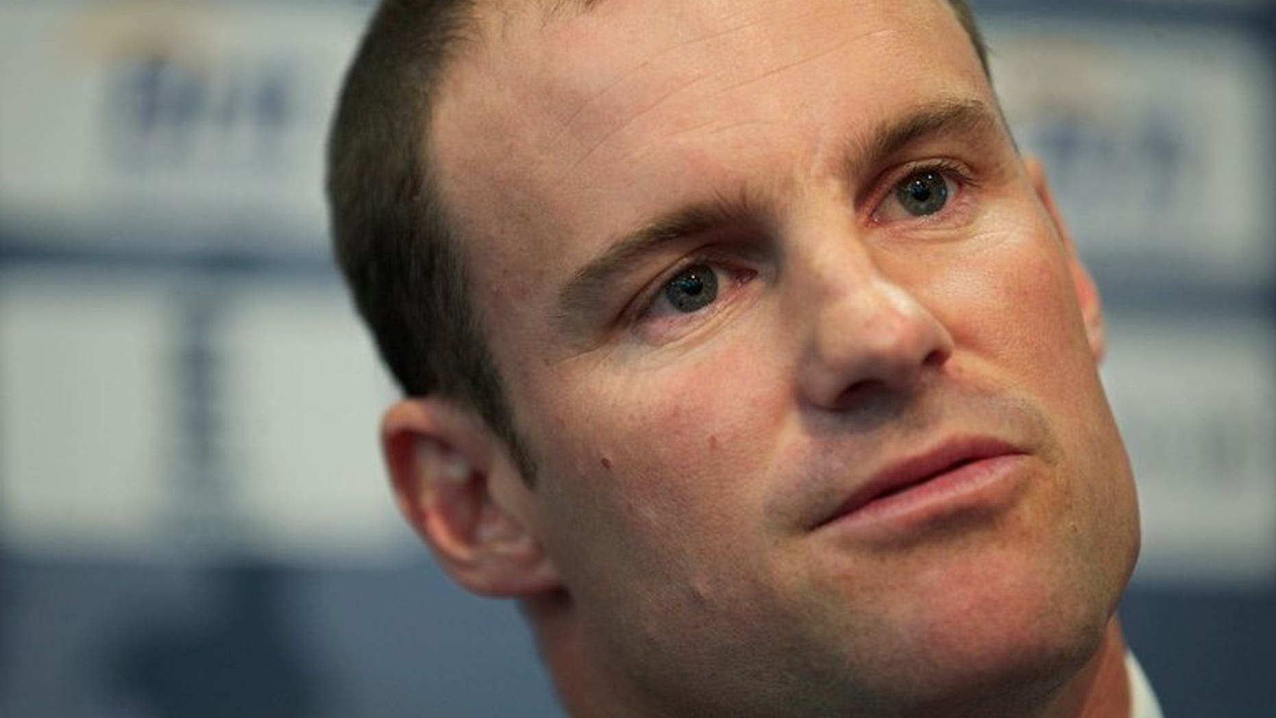 Former England cricket captain Andrew Strauss addresses a press conference at Lords Cricket ground in London, on August 29, 2012. Strauss on Thursday said he will decide "in the next couple of weeks" whether he wants to apply for the post of the England and Wales Cricket Board's managing director of cricket.
