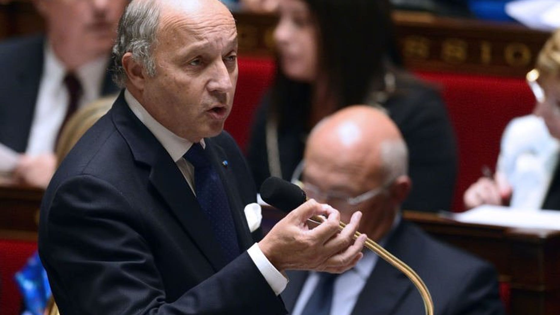 French Foreign Minister Laurent Fabius, pictured on September 11, 2013, will visit China to discuss Syria on Sunday, his ministry said, amid ongoing diplomatic efforts to end the crisis in the war-torn country.