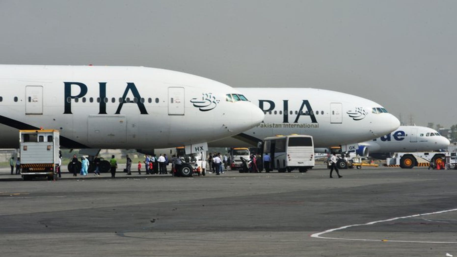 Pakistan International Airline planes at the Benazir Bhutto Airport in Islamabad. Pakistan's new prime minister plans to sell off a 26 percent stake in ailing national carrier PIA and hand over management control in a bid to stem haemorrhaging losses.