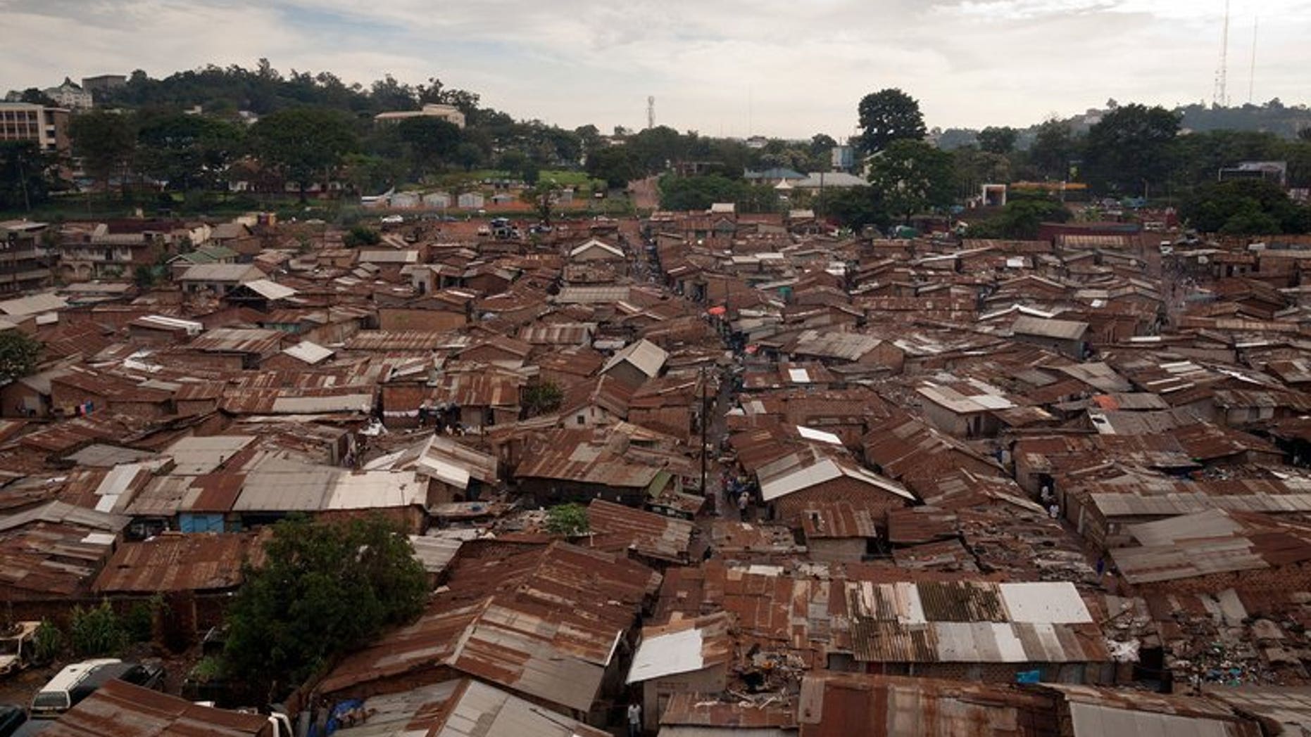 A general view of the Kataanga slum in the Ugandan capital, Kampala, on December 18, 2012. A Ugandan court has given a symbolic six-hour jail term to a teenage girl who killed her rapist father in a case that has drawn a wave of public sympathy.