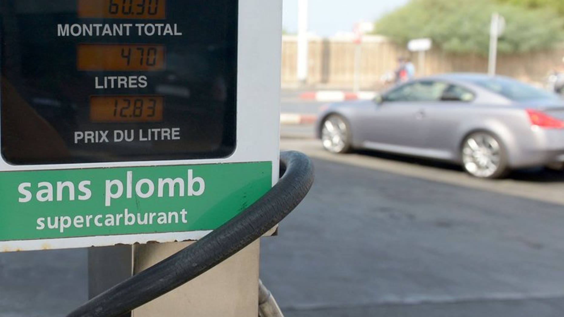 A pump is displayed at a petrol station in Rabat on September 16, 2013. Moroccan petrol prices soared as the cash-strapped government began implementing a fuel price indexation system aimed at reforming oil subsidies and plugging a budget deficit