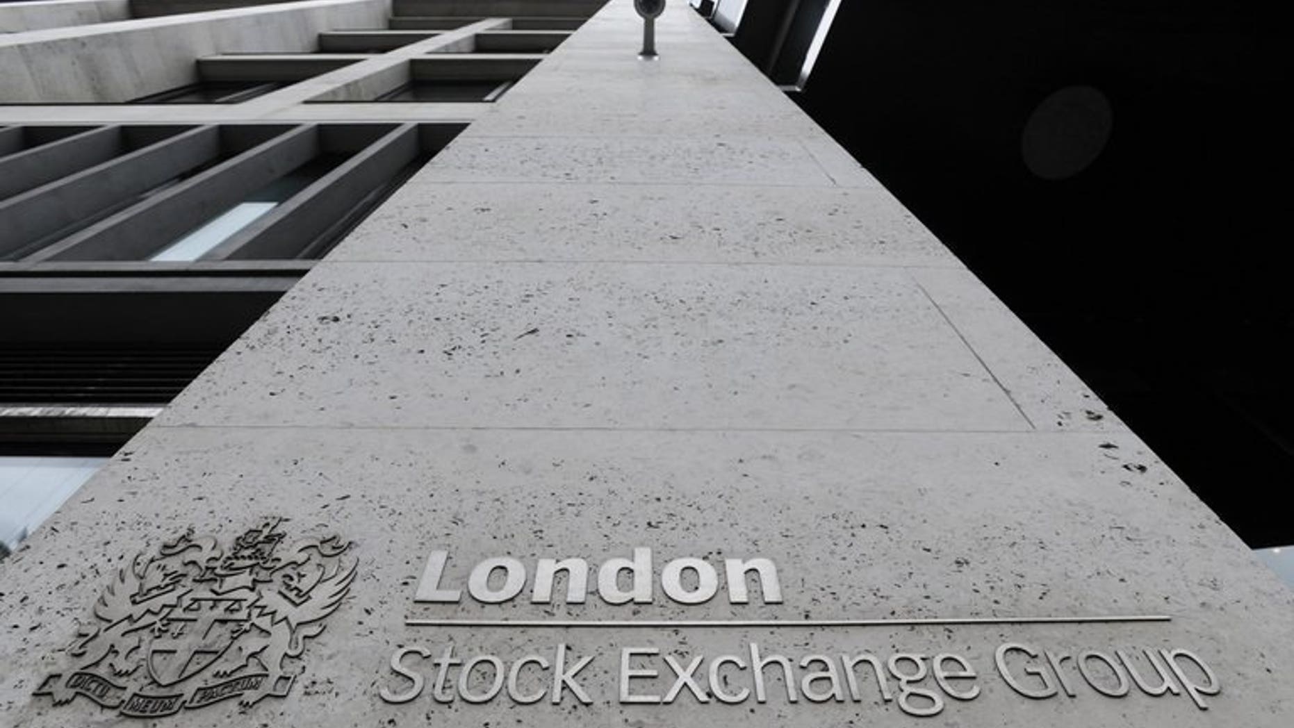 View of the entrance to the London Stock Exchange, on September 22, 2011. London equities rose strongly in opening deals on Thursday, joining a global rally after the US Federal Reserve surprised investors and kept its vast stimulus policy intact.