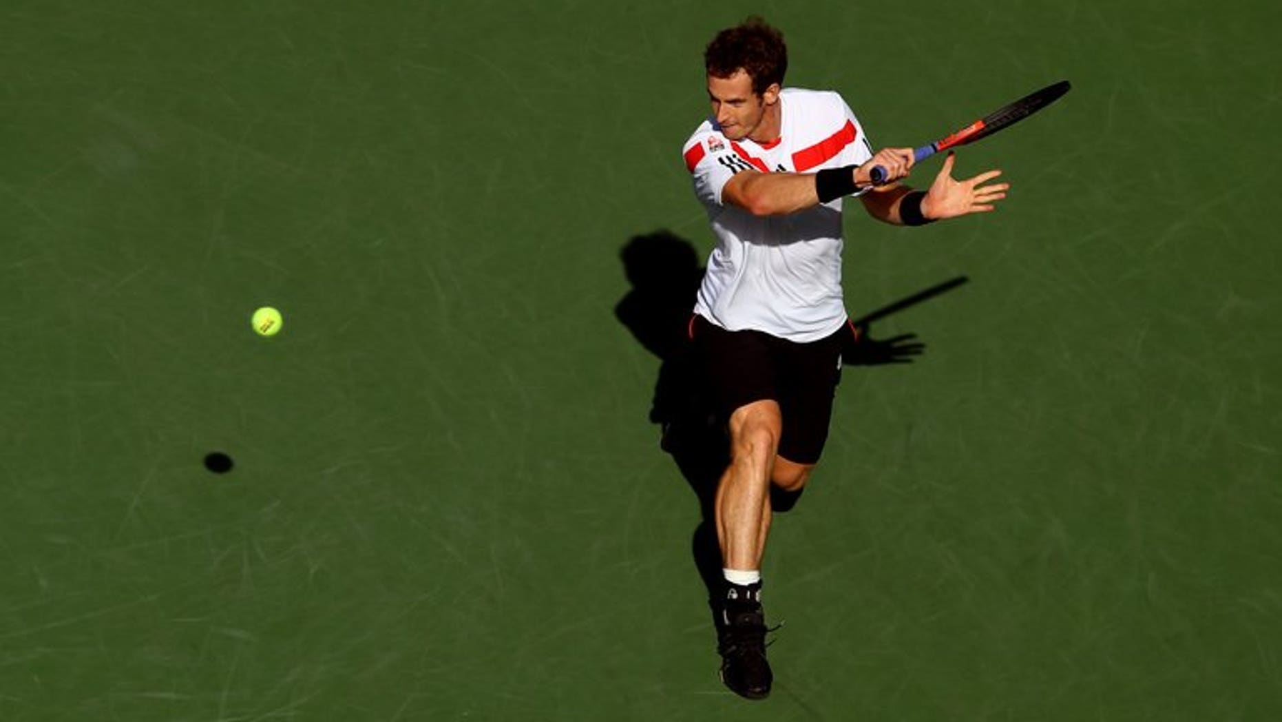 Andy Murray in action at the 2013 US Open on September 5, 2013 in New York.