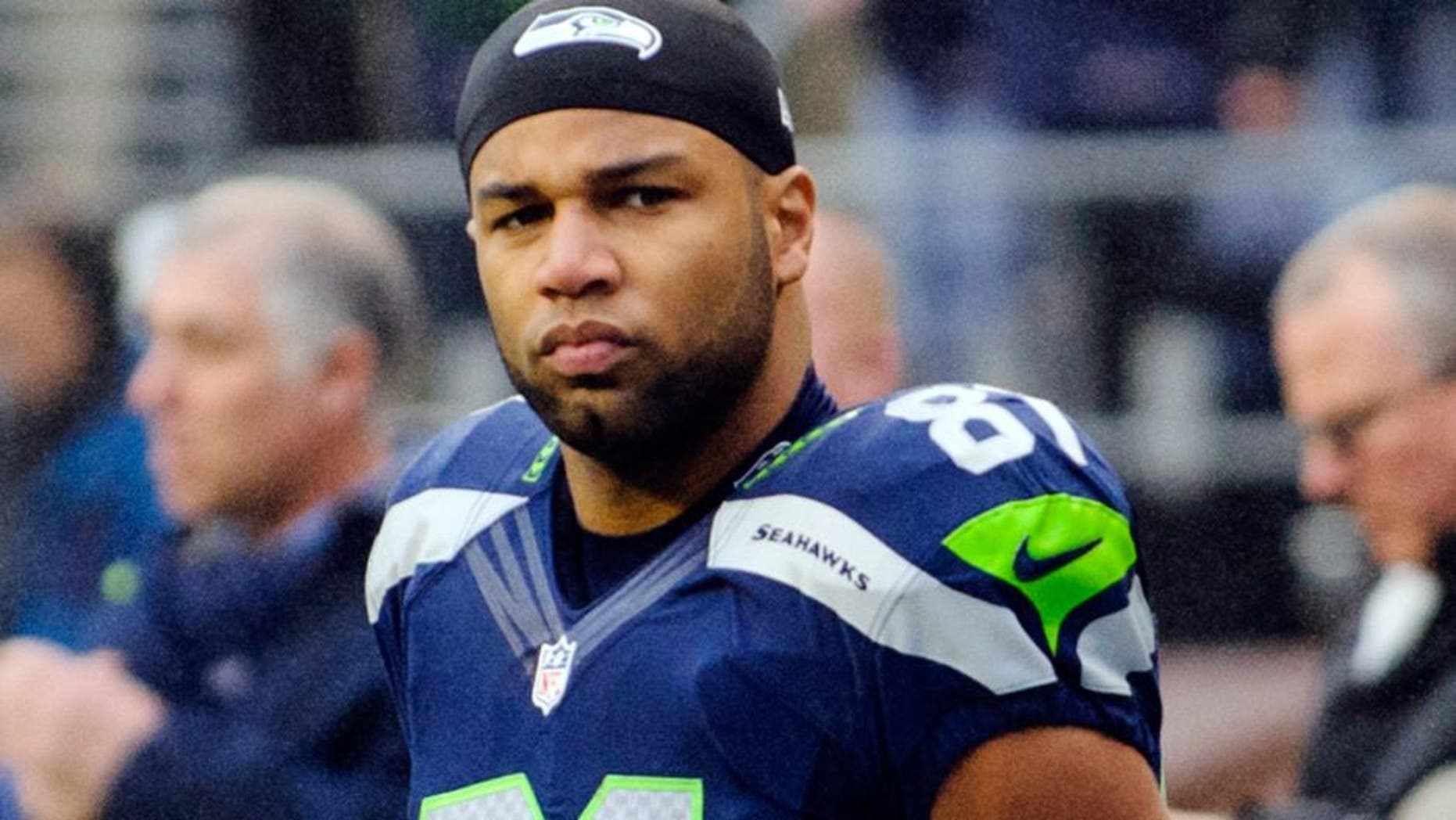 Dec 22, 2013; Seattle, WA, USA; Seattle Seahawks wide receiver Golden Tate (81) during the national anthem prior to the game against the Arizona Cardinals at CenturyLink Field. Arizona defeated Seattle 17-10. Mandatory Credit: Steven Bisig-USA TODAY Sports