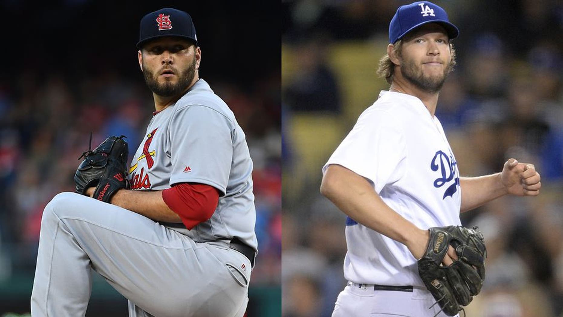 Cardinals right-hander Lance Lynn and Dodgers left-hander Clayton Kershaw