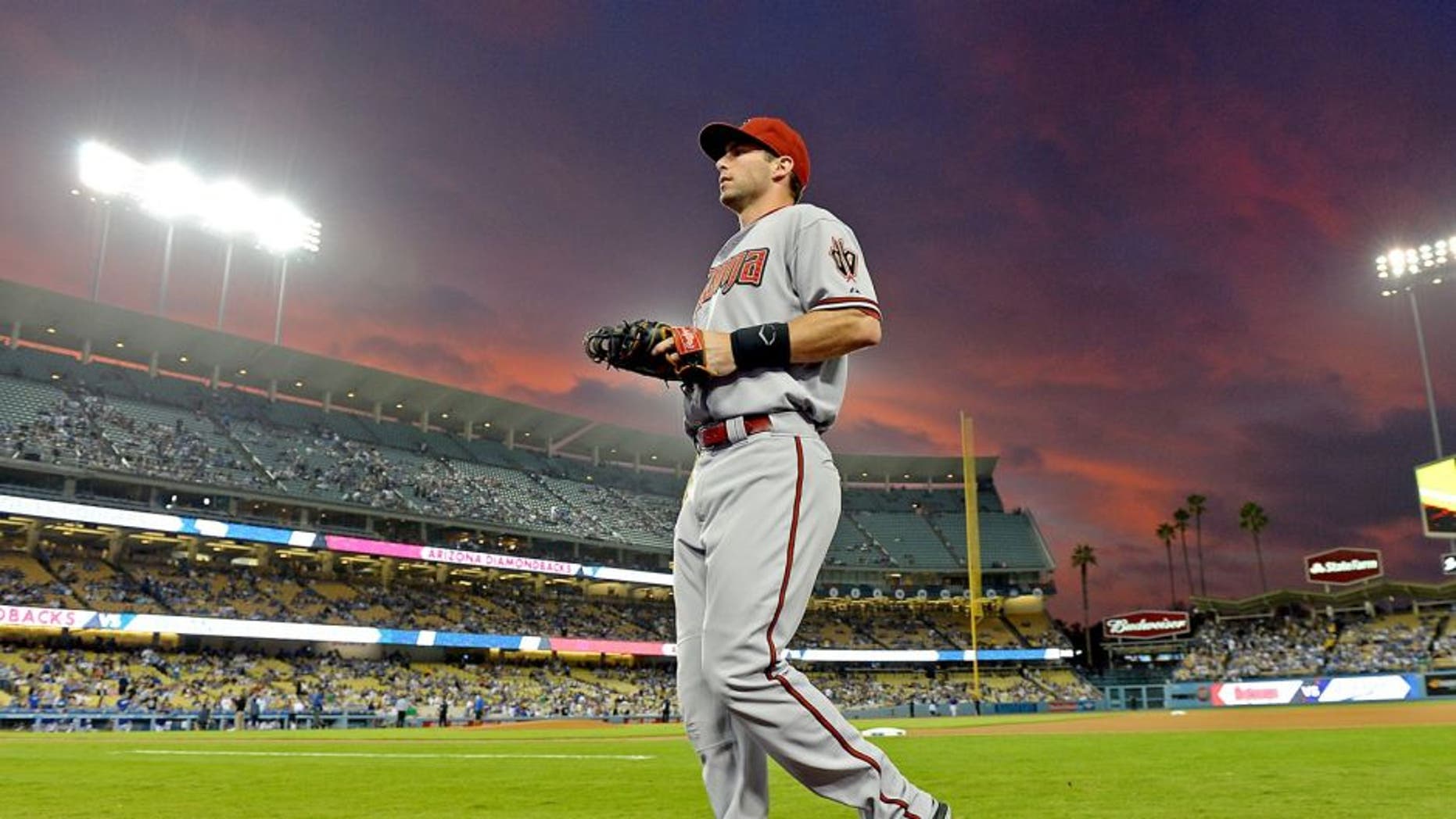 Sep 21, 2015; Los Angeles, CA, USA; Arizona Diamondbacks first baseman Paul Goldschmidt (44) on the field during the game against the Los Angeles Dodgers at Dodger Stadium. Diamondbacks won 8-4. Mandatory Credit: Jayne Kamin-Oncea-USA TODAY Sports