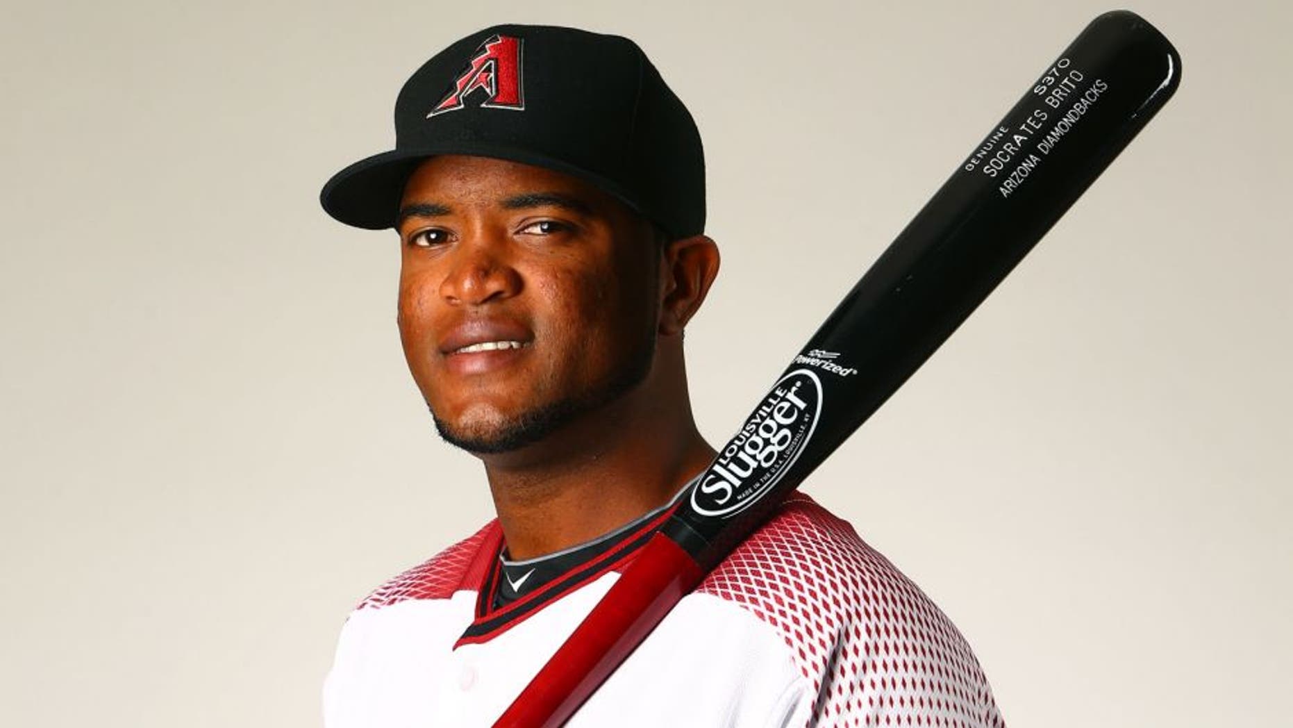 Feb 28, 2016; Scottsdale, AZ, USA; Arizona Diamondbacks outfielder Socrates Brito poses for a portrait during photo day at Salt River Fields at Talking Stick. Mandatory Credit: Mark J. Rebilas-USA TODAY Sports