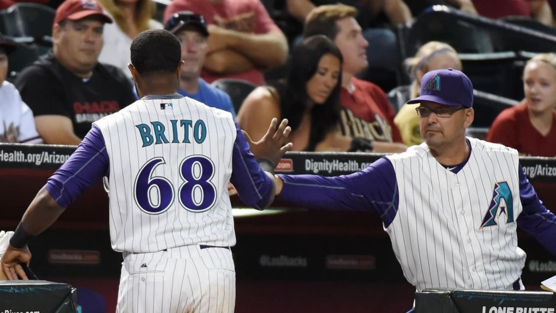 against the Colorado Rockies at Chase Field on October 1, 2015 in Phoenix, Arizona.