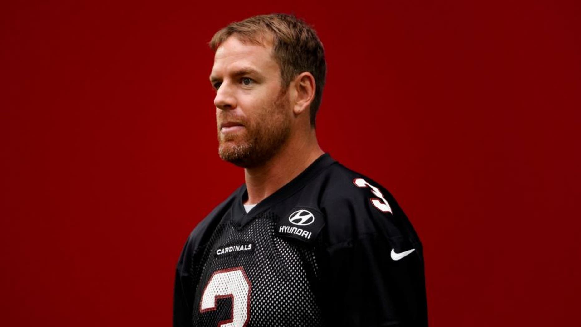 during the team training camp at University of Phoenix Stadium on August 2, 2015 in Glendale, Arizona.