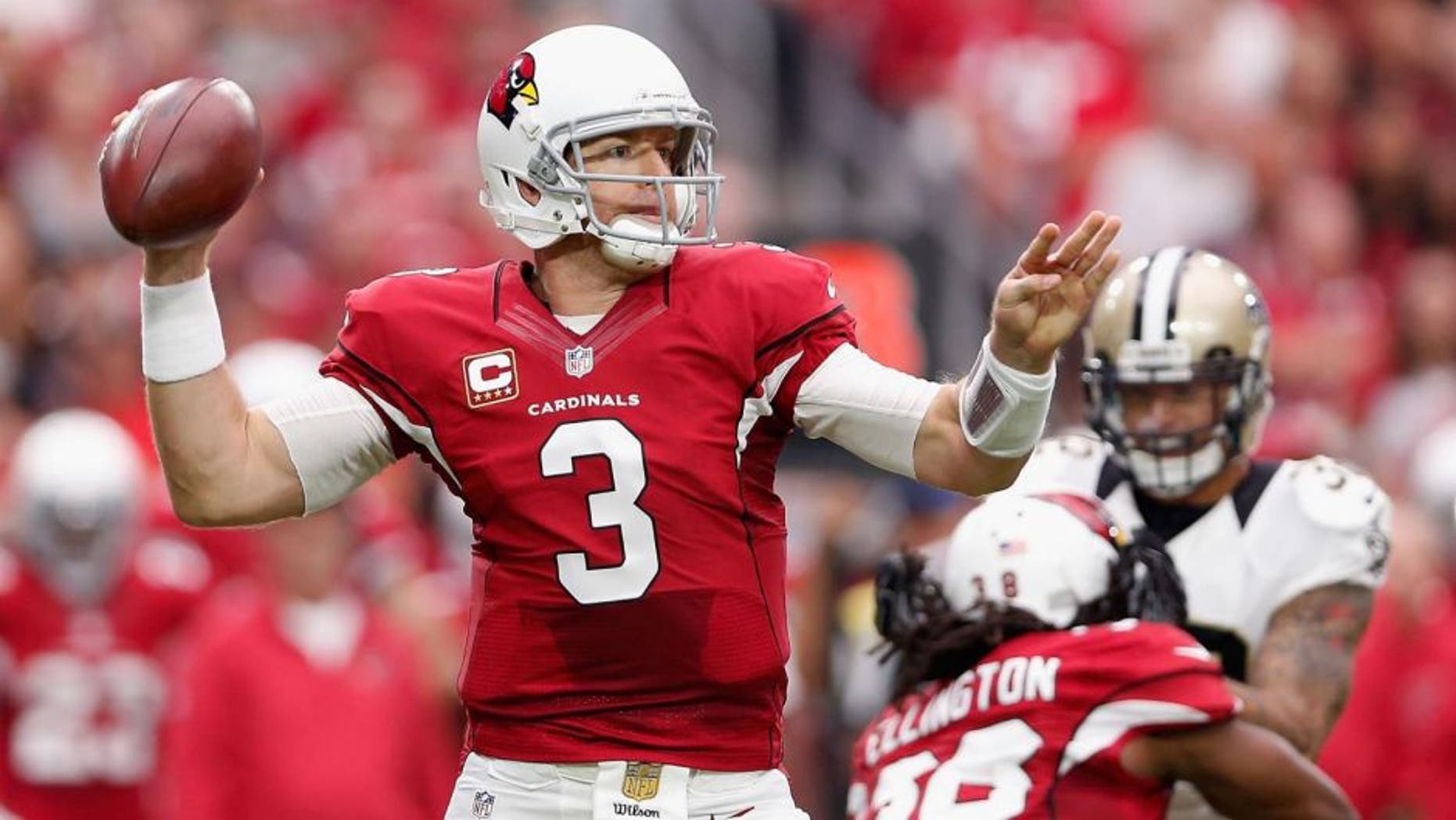 during the NFL game at the University of Phoenix Stadium on September 13, 2015 in Glendale, Arizona.