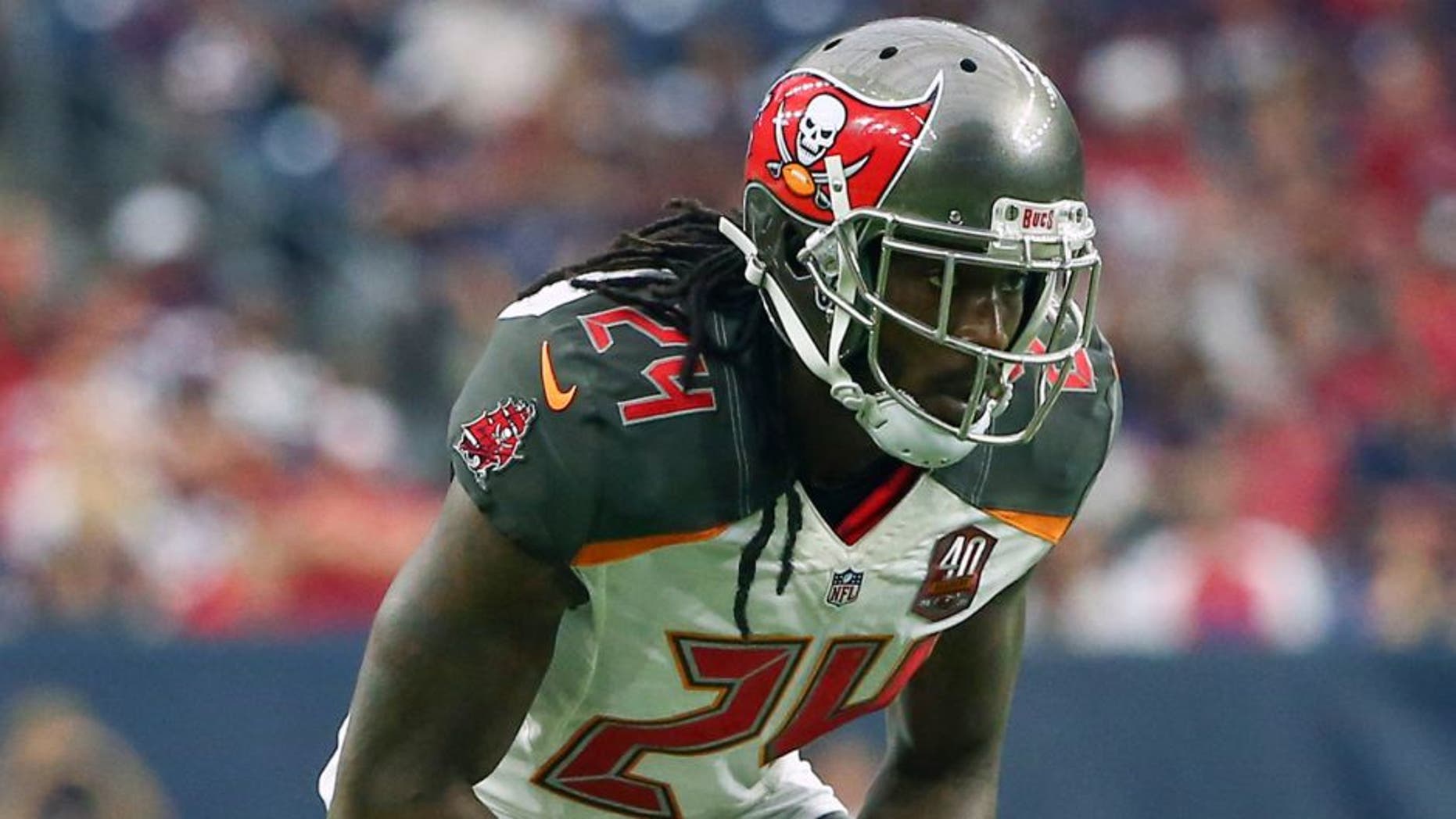 Sep 27, 2015; Houston, TX, USA; Tampa Bay Buccaneers cornerback Mike Jenkins (24) against the Houston Texans at NRG Stadium. Mandatory Credit: Kevin Jairaj-USA TODAY Sports