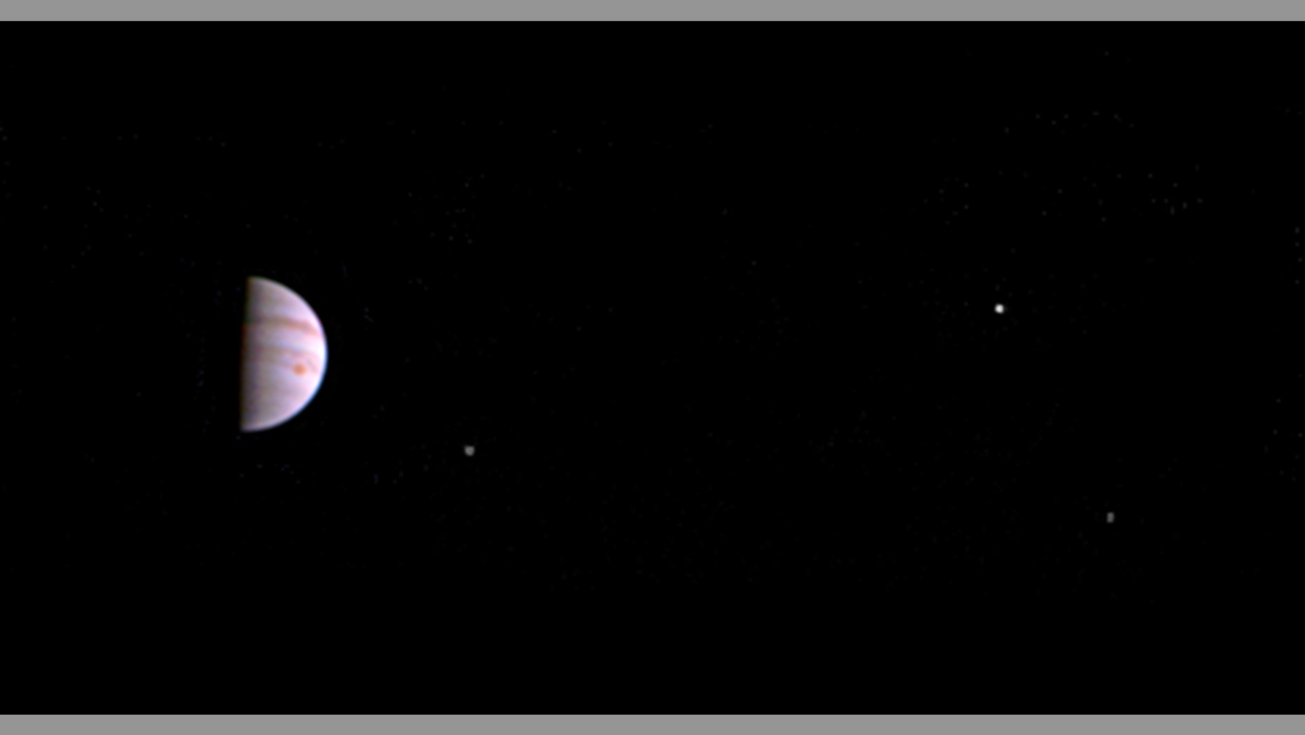 This color view from NASA's Juno spacecraft is made from some of the first images taken by JunoCam after the spacecraft entered orbit around Jupiter on July 5th (UTC).