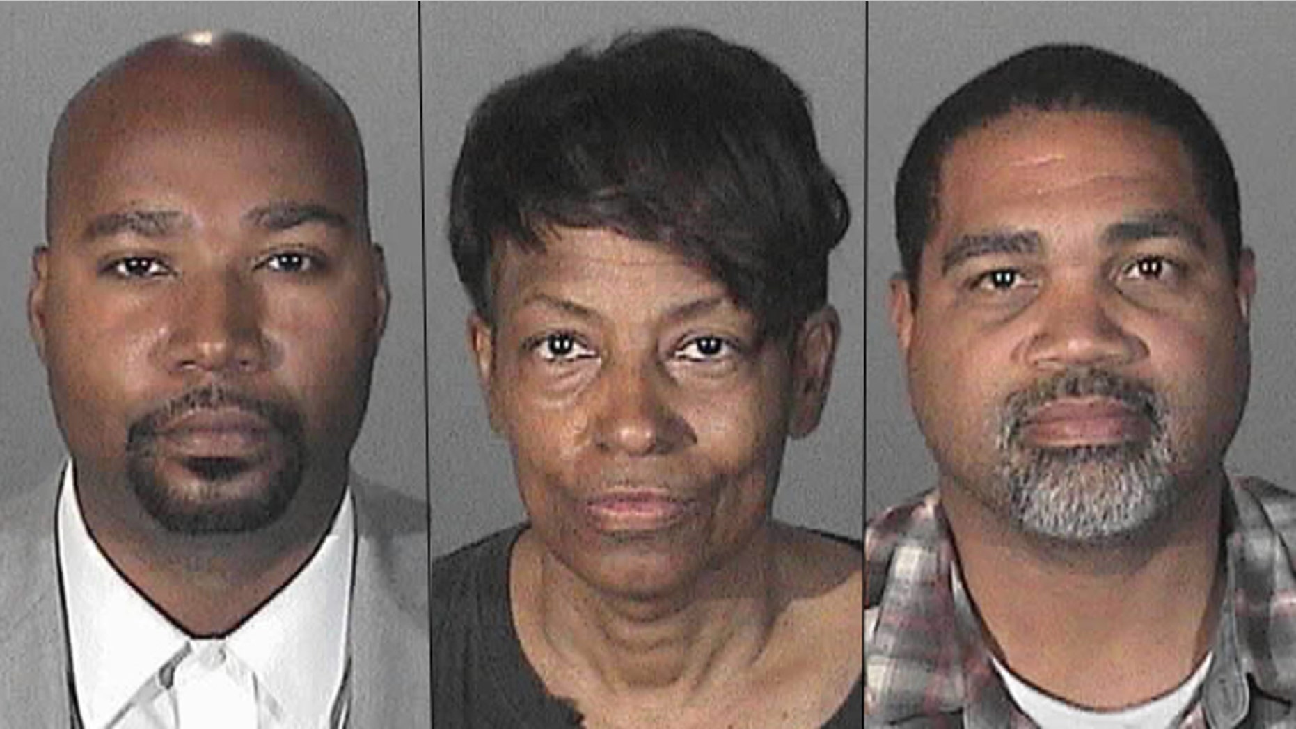 From left, Brandon Kiel, 36, Tonette Hayes, 56, and David Henry, 46. The three were arrested and accused of operating a rogue police force.