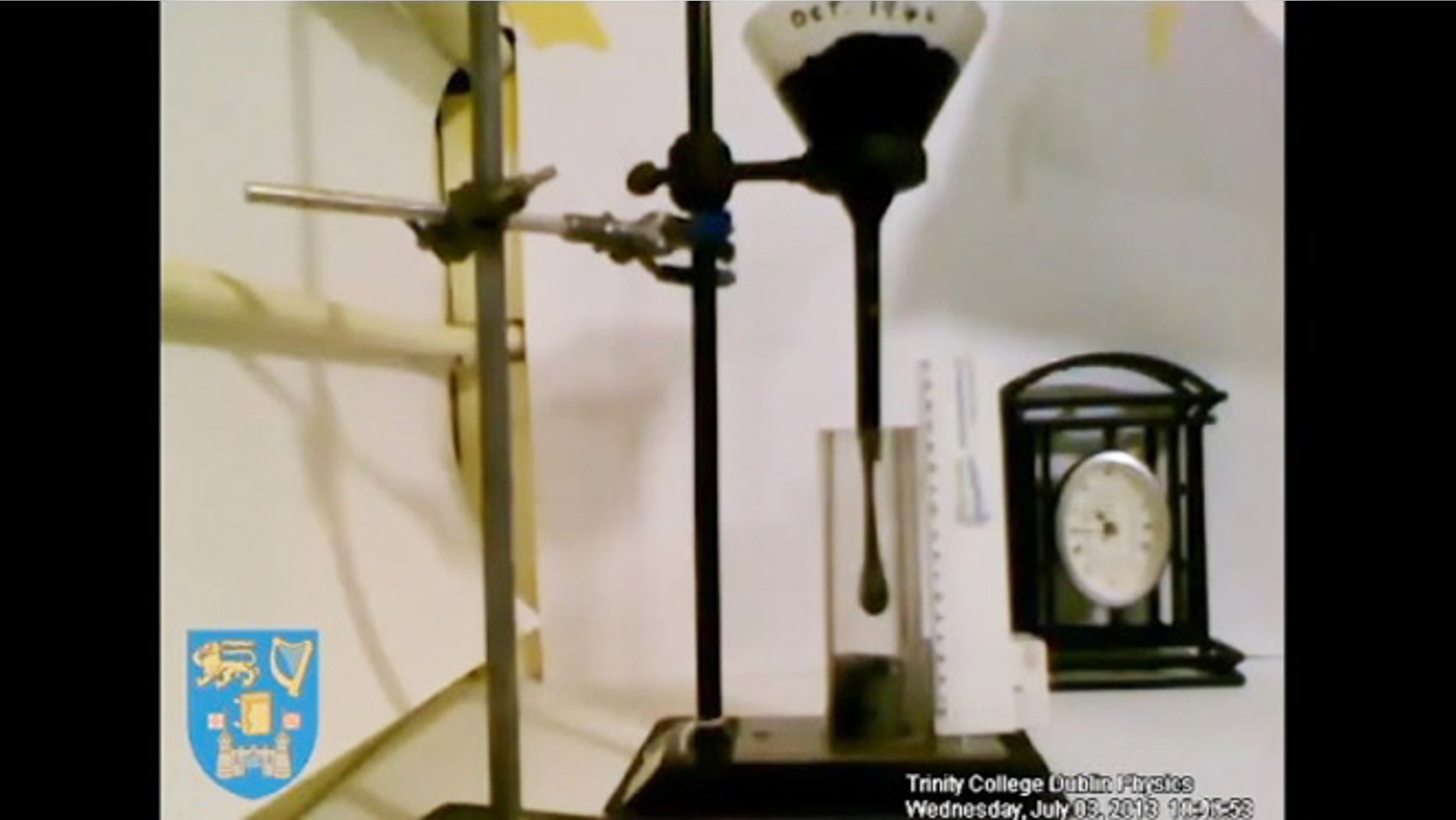 After 69 years, one of the longest-running laboratory investigations in the world has finally captured the fall of a drop of tar pitch on camera.
