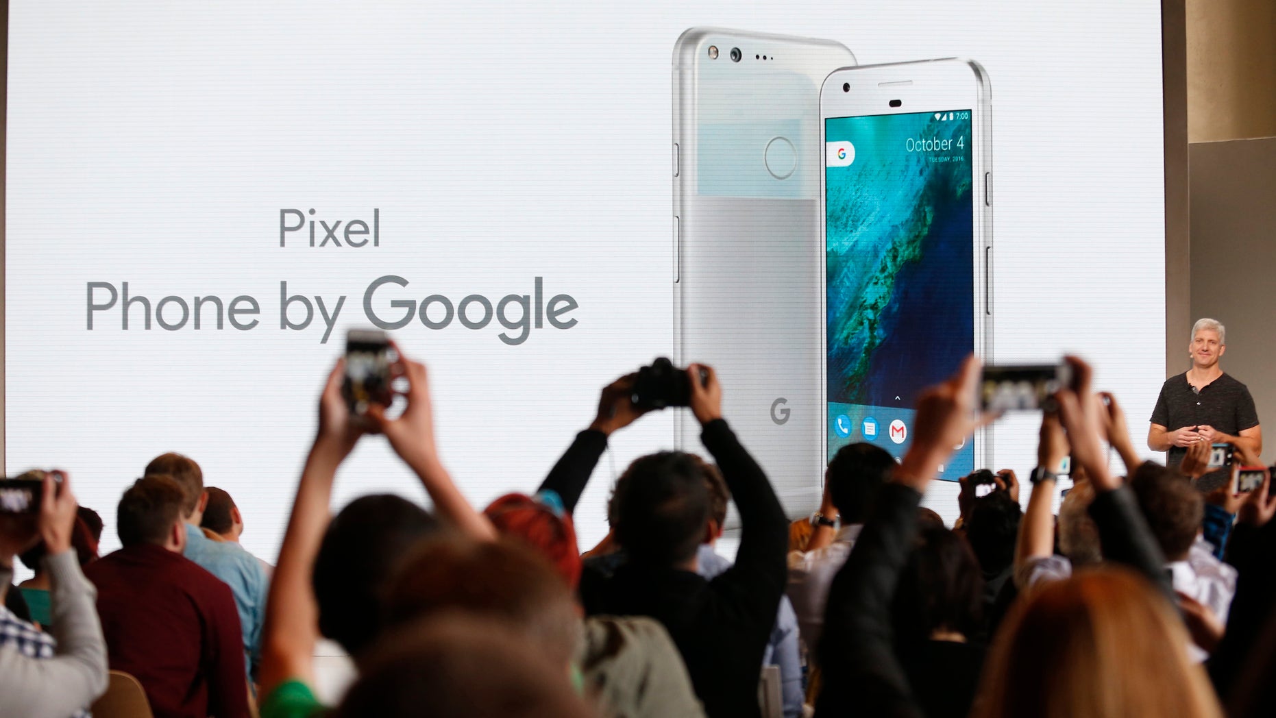 Rick Osterloh, SVP Hardware at Google, introduces the Pixel Phone by Google during the presentation of new Google hardware in San Francisco, California, U.S. October 4, 2016. (REUTERS/Beck Diefenbach)
