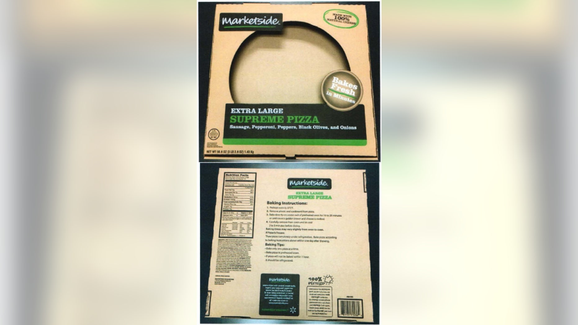 21,200 pounds of Markside Extra Large Supreme Pizza is impacted by the recall.