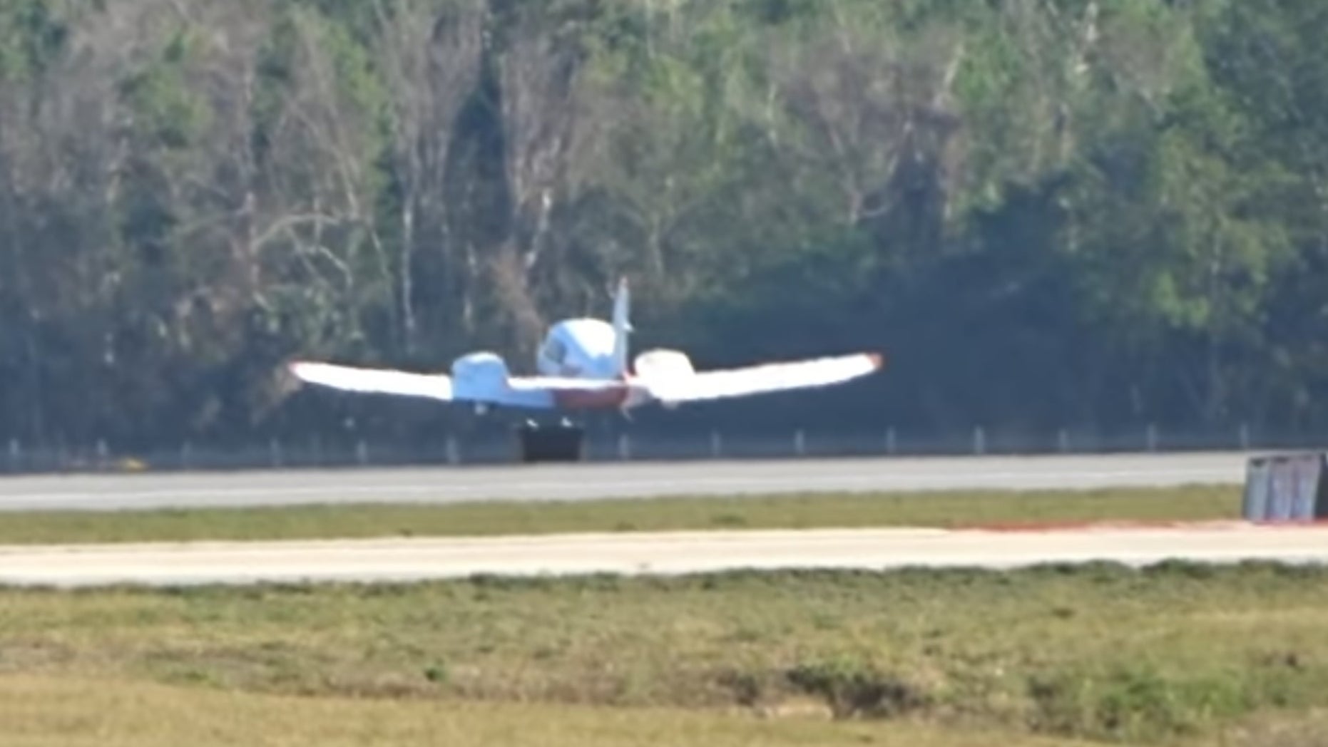 The careful landing in Daytona Beach.