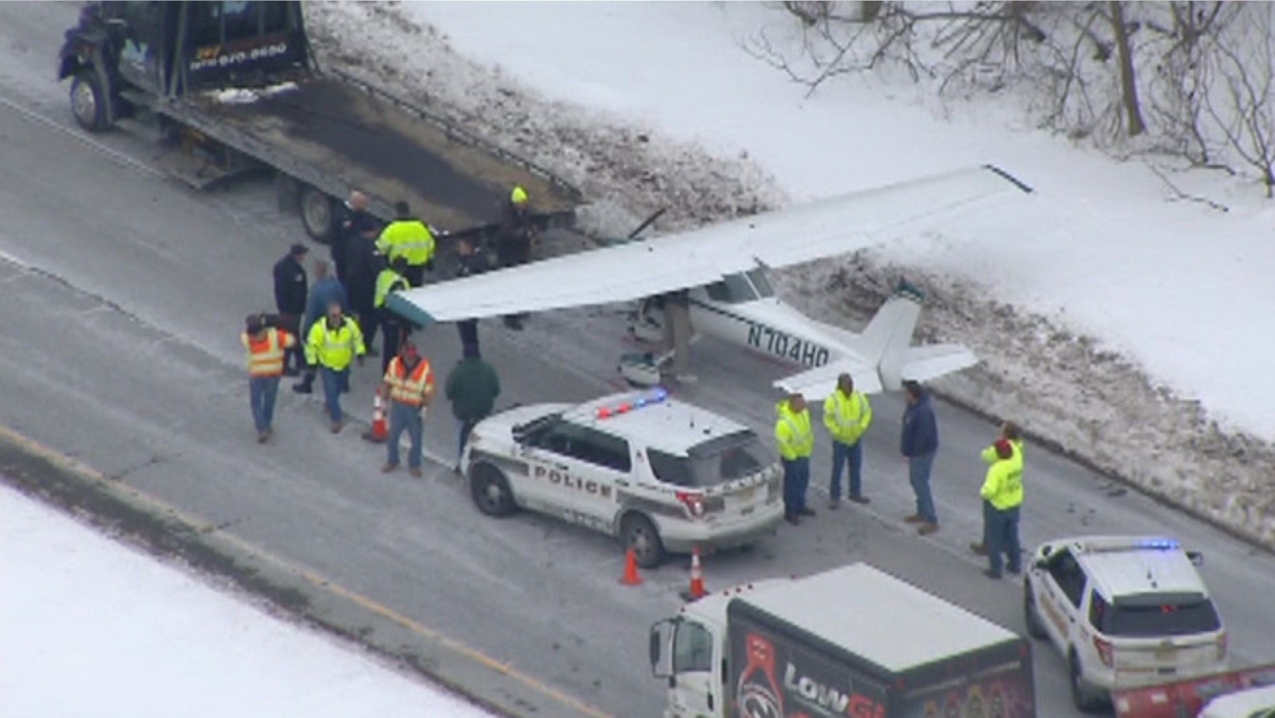A Cessna C150, with only the pilot aboard, landed on Route 23 north in West Milford, N.J.
