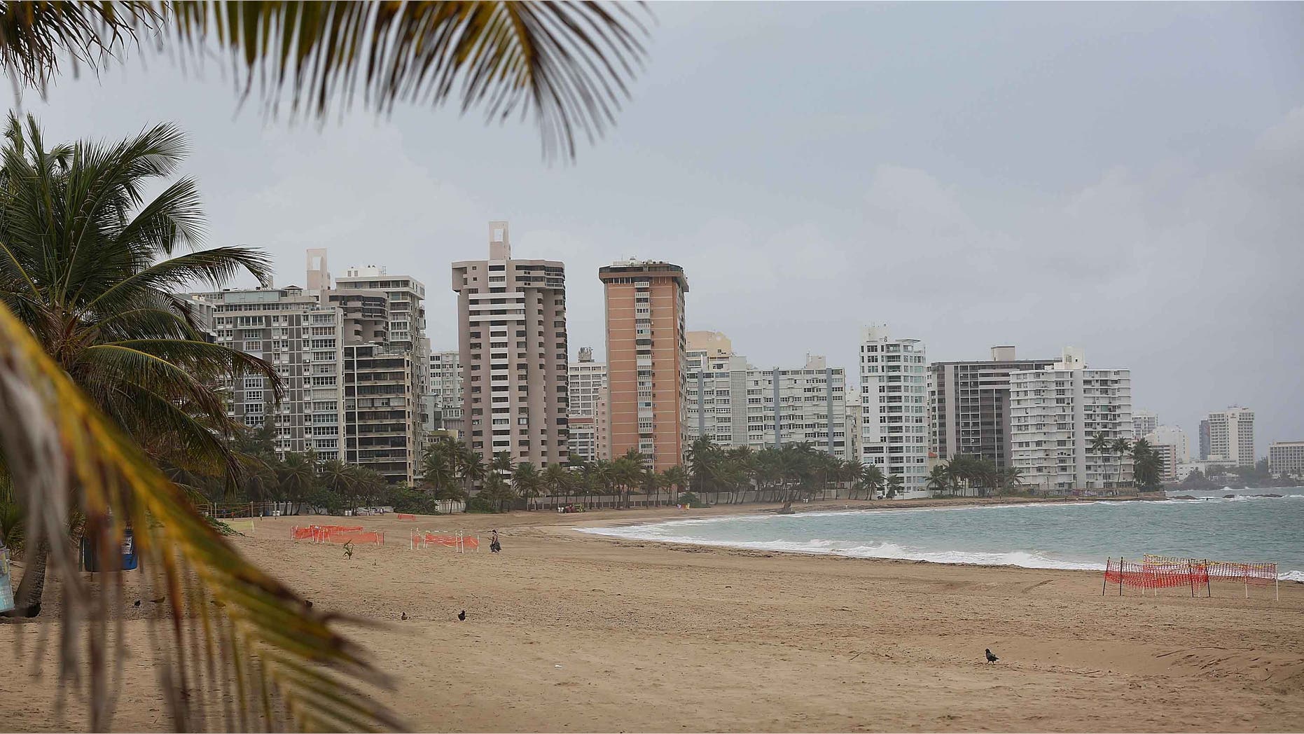 Empty beach in San Juan, Puerto Rico, on July 1, 2015.