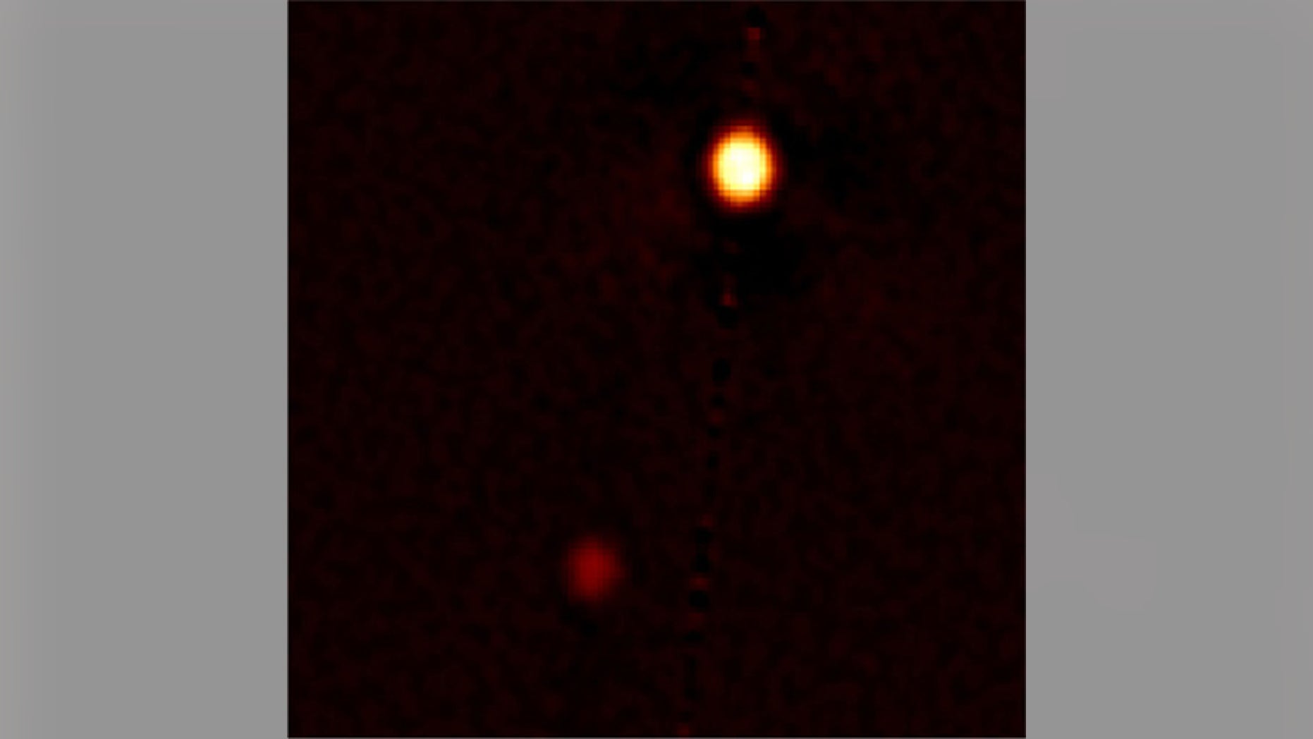 This photo of Pluto (right) and its largest moon Charon is the best visible-light photo of the dwarf planet ever taken from Earth. It was taken by the North telescope at the Gemini Observatory using the speckle imaging technique for better clar